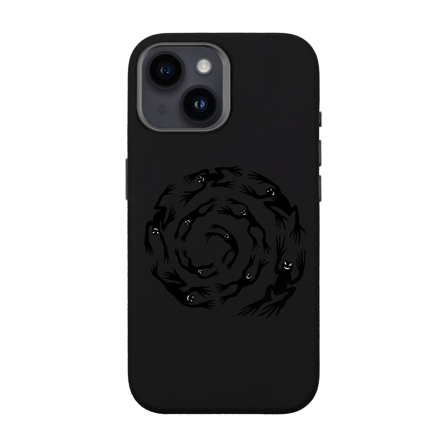 SWIRLING FROGS-iPhone 14 Leather Premium Kılıf MagSafe Özellikli
