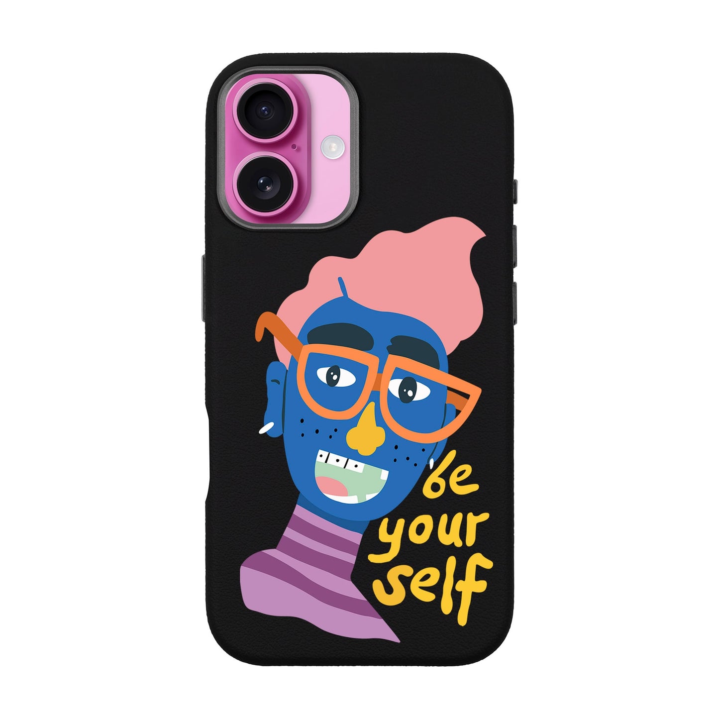 BE YOURSELF-iPhone 16 Plus Leather Premium Kılıf MagSafe Özellikli