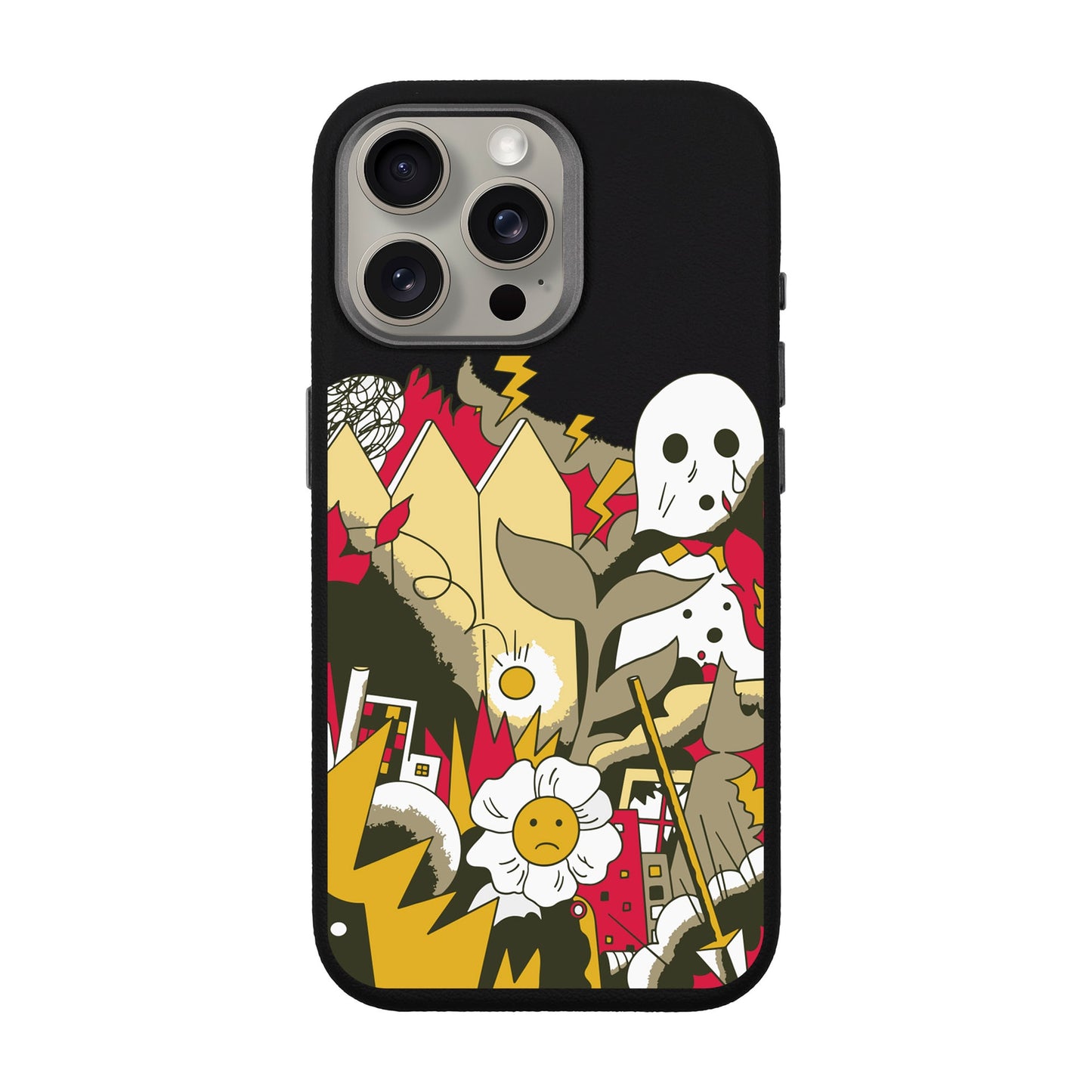 EVERYTHING IS BURNING-iPhone 15 Pro Max Leather Premium Kılıf MagSafe Özellikli