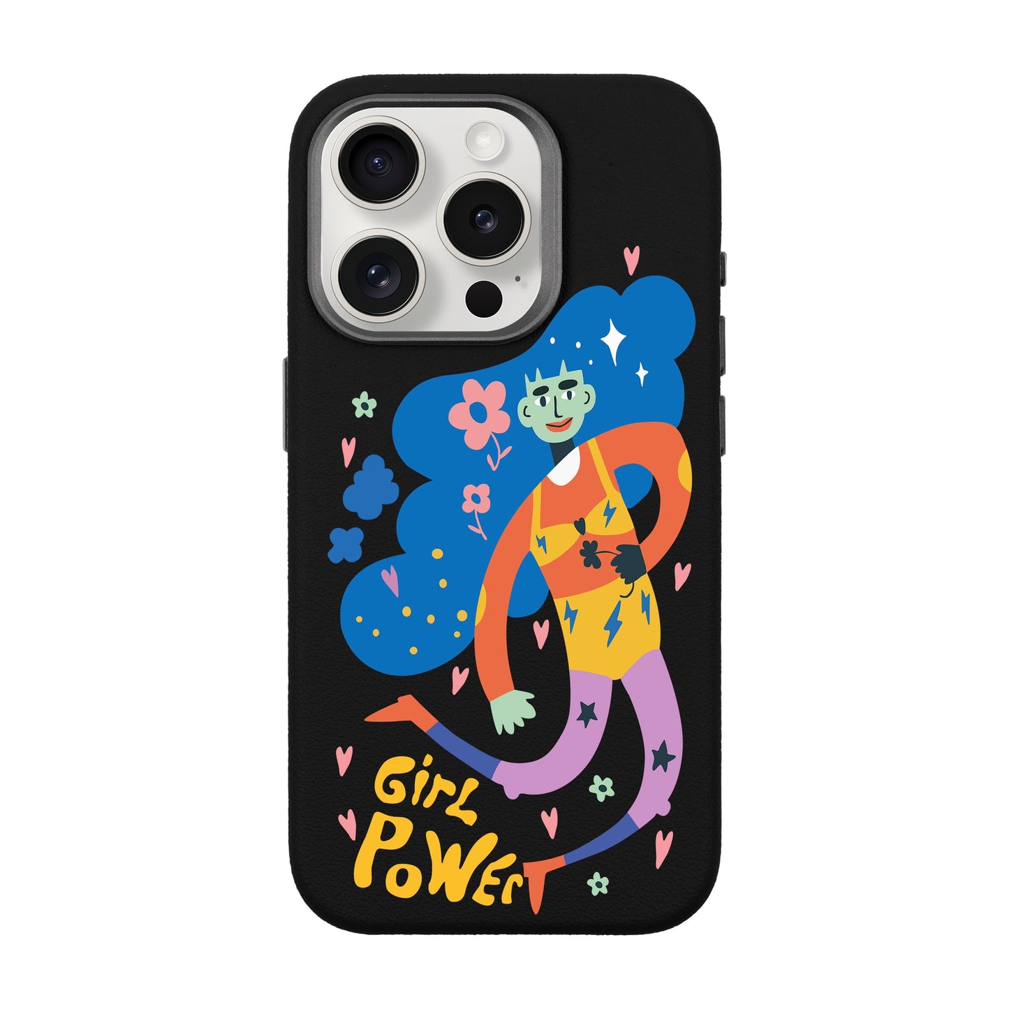 GIRL POWER-iPhone 15 Pro Leather Premium Kılıf MagSafe Özellikli