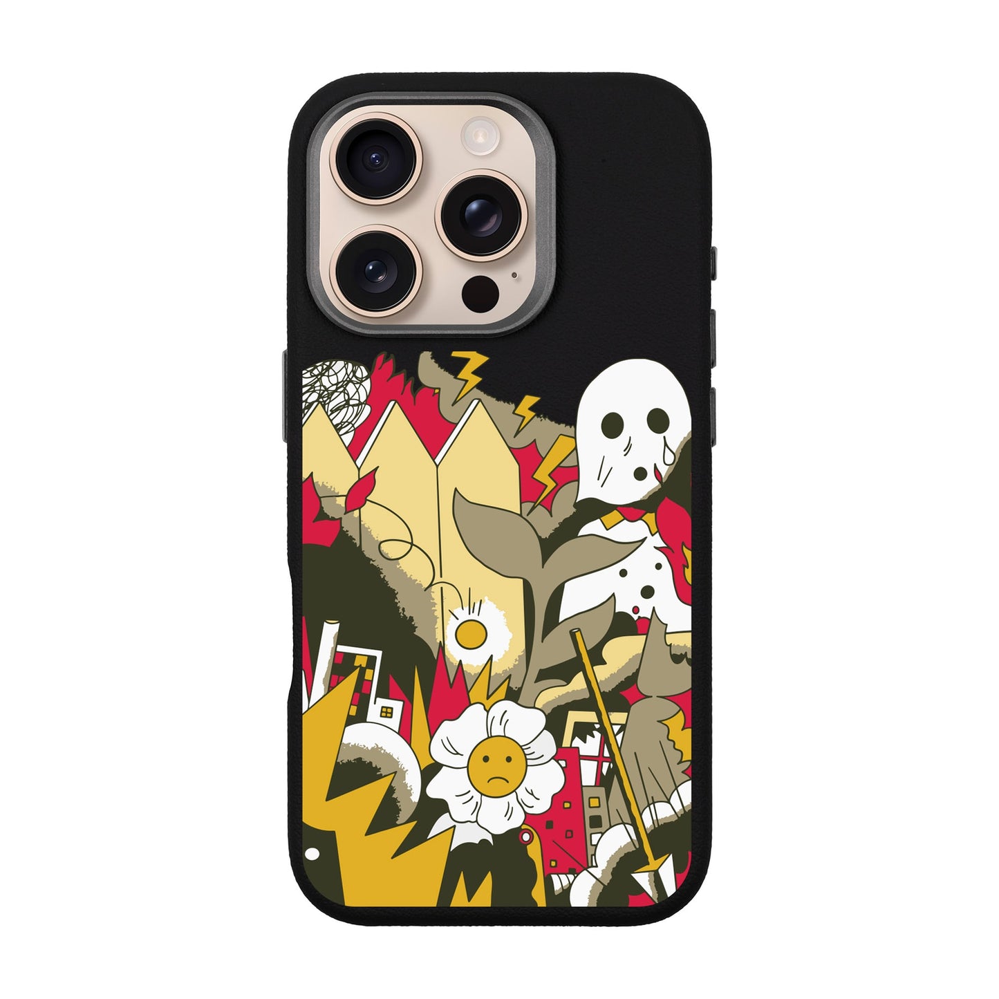 EVERYTHING IS BURNING-iPhone 16 Pro Leather Premium Kılıf MagSafe Özellikli