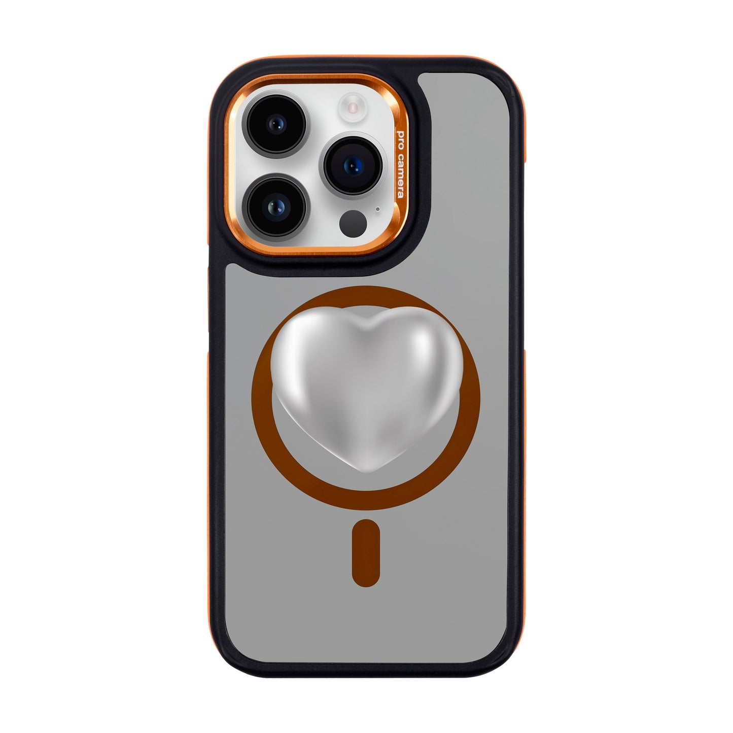 SILVER HEART-iPhone 14 Pro Dark Kılıf MagSafe Özellikli