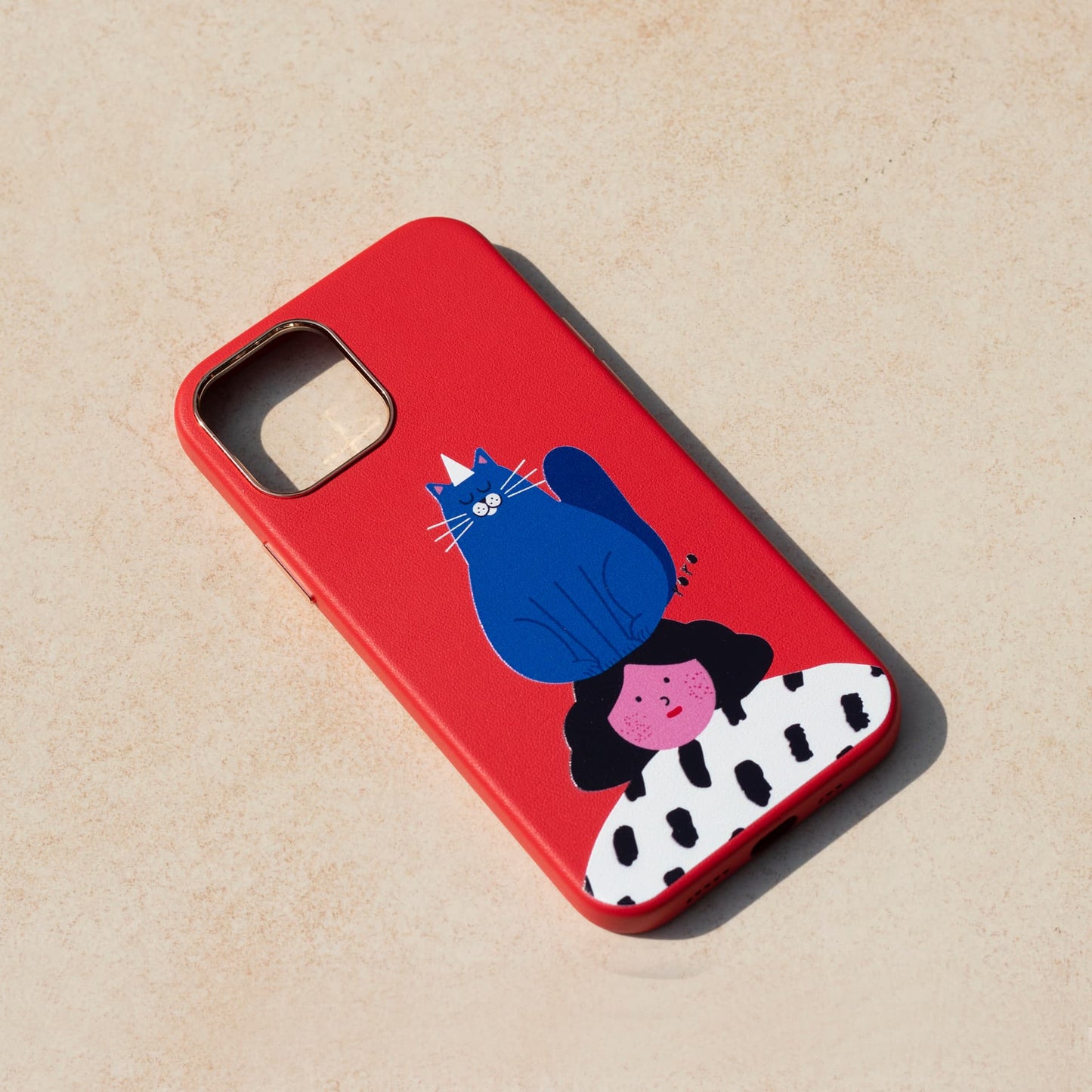 NAUGHTY CAT-iPhone 12 Mini Leather Kılıf