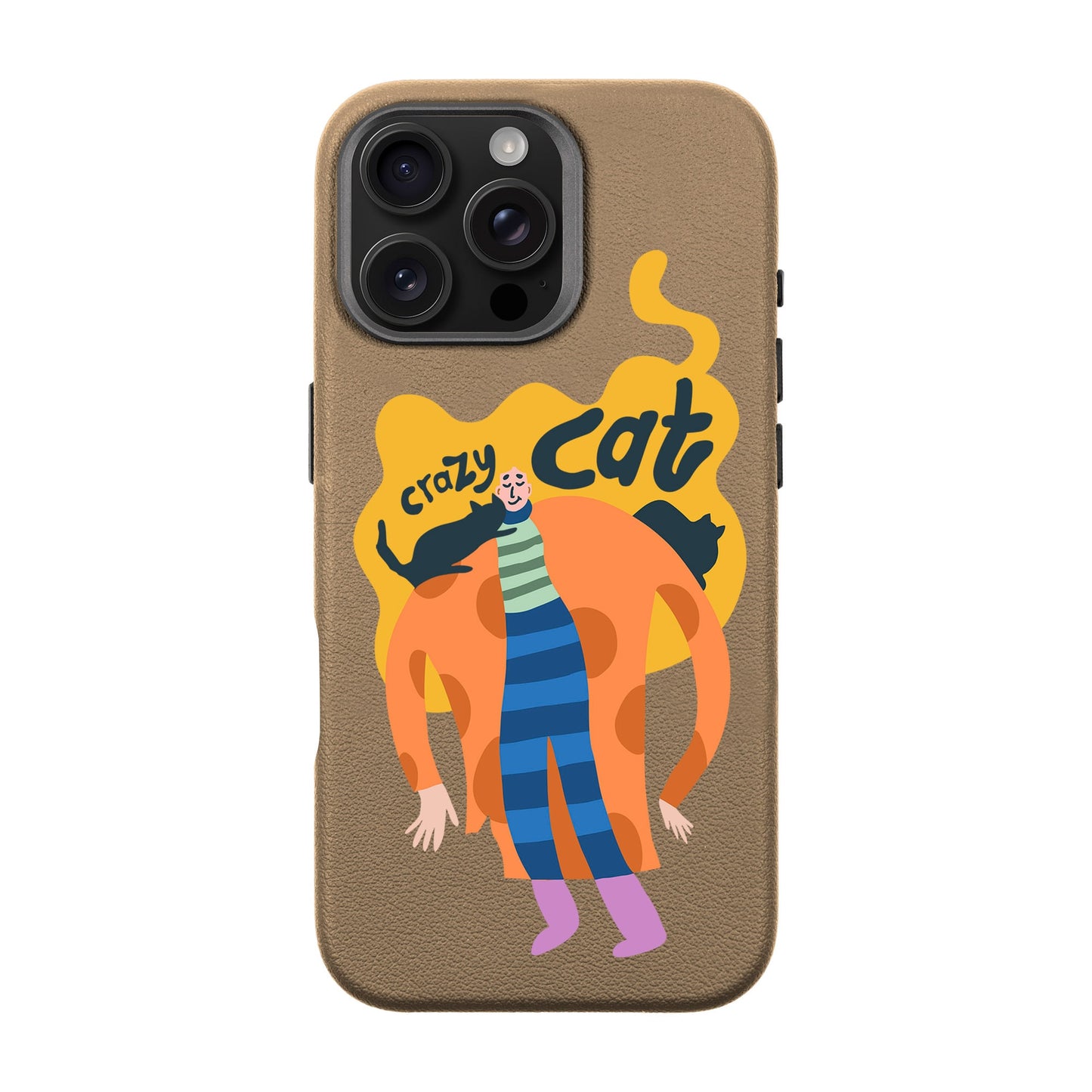 CRAZY CAT-iPhone 16 Pro Max Leather Premium Kılıf MagSafe Özellikli