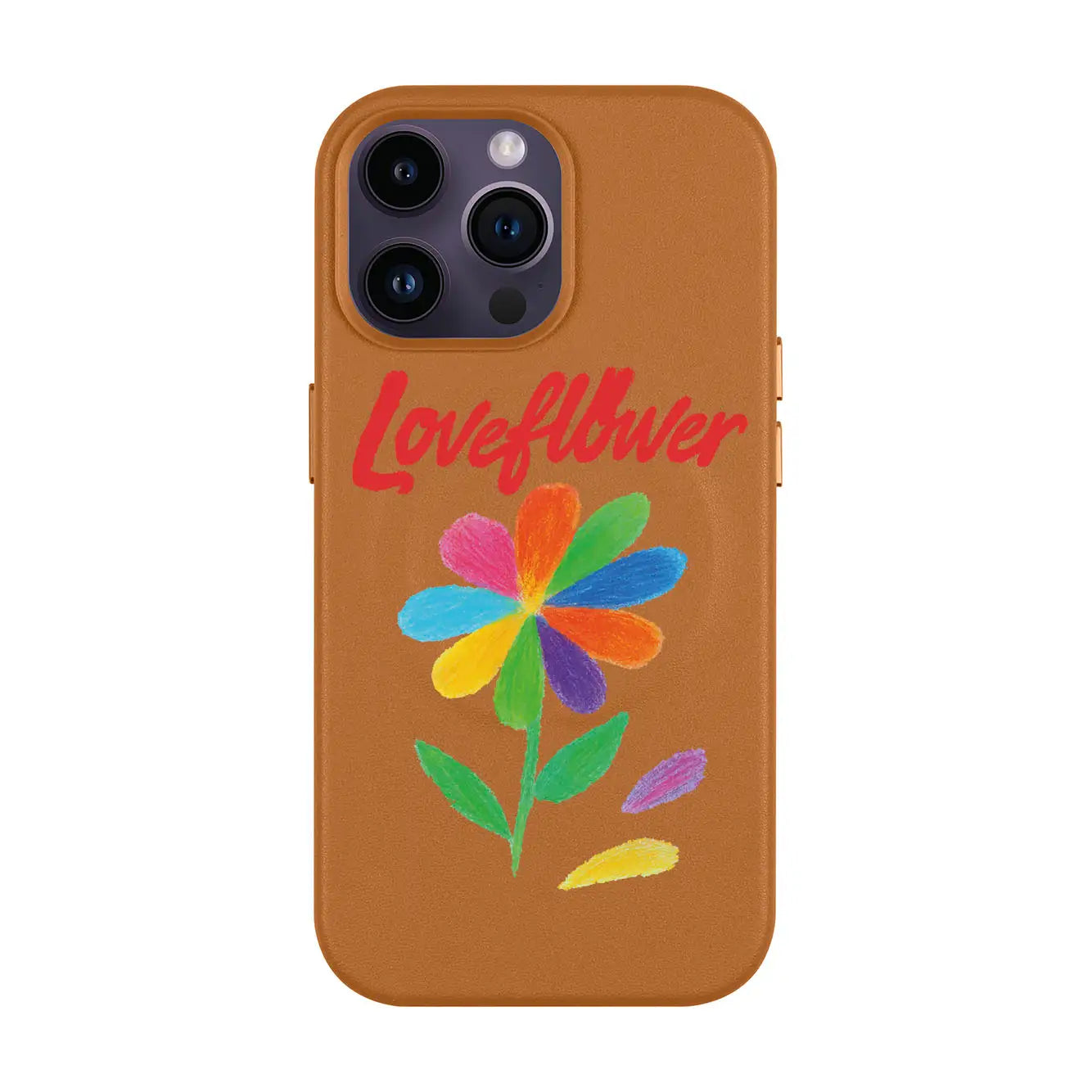 LOVE FLOWER-iPhone 14 Pro Max Leather Kılıf MagSafe Özellikli