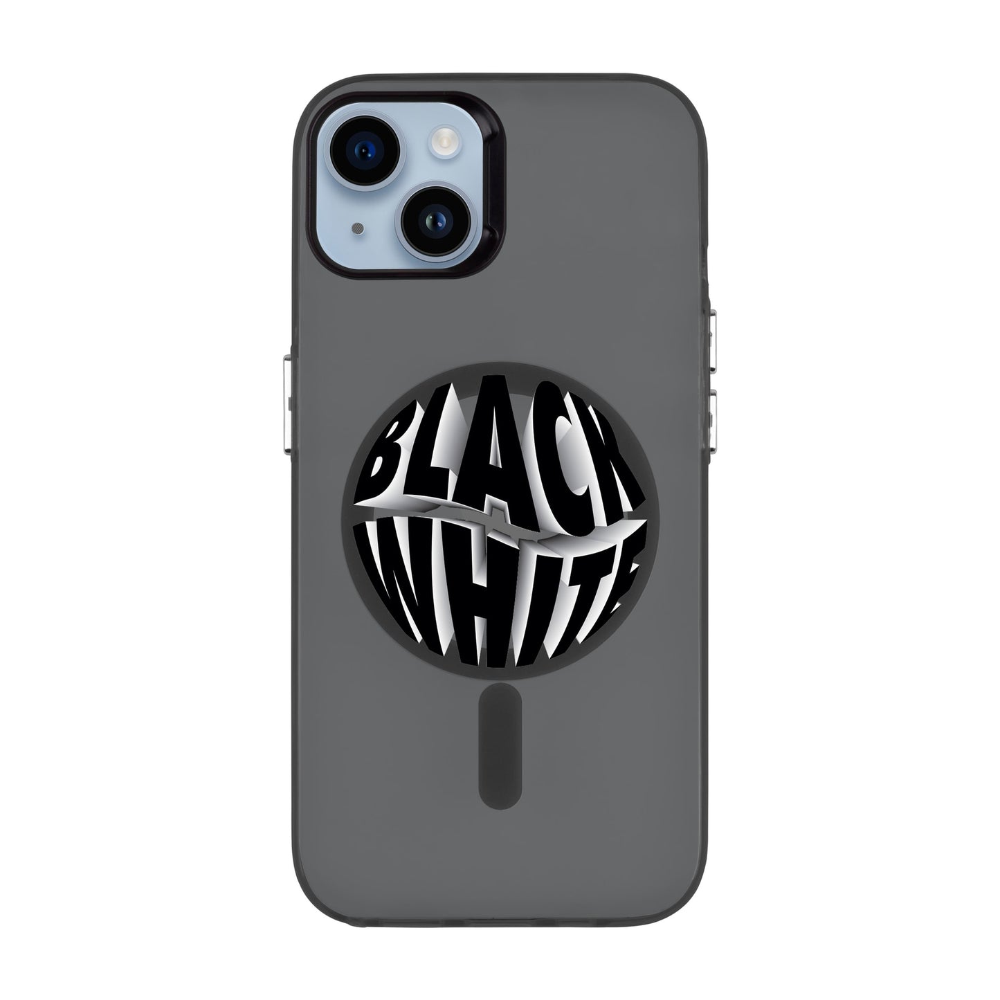 BLACK WHITE-iPhone 14 Plus Hold Kılıf MagSafe Özellikli