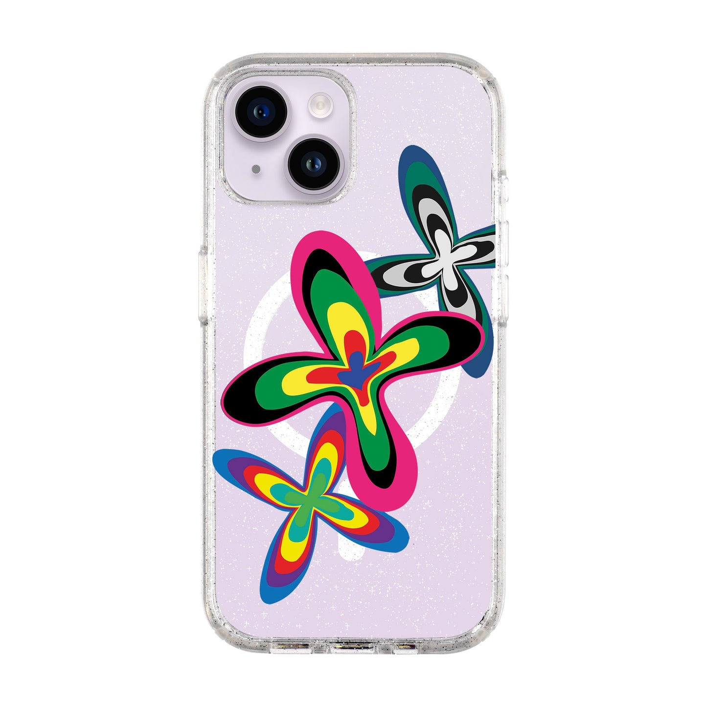 COLOR FLOWER-iPhone 14 Shiny Kılıf MagSafe Özellikli