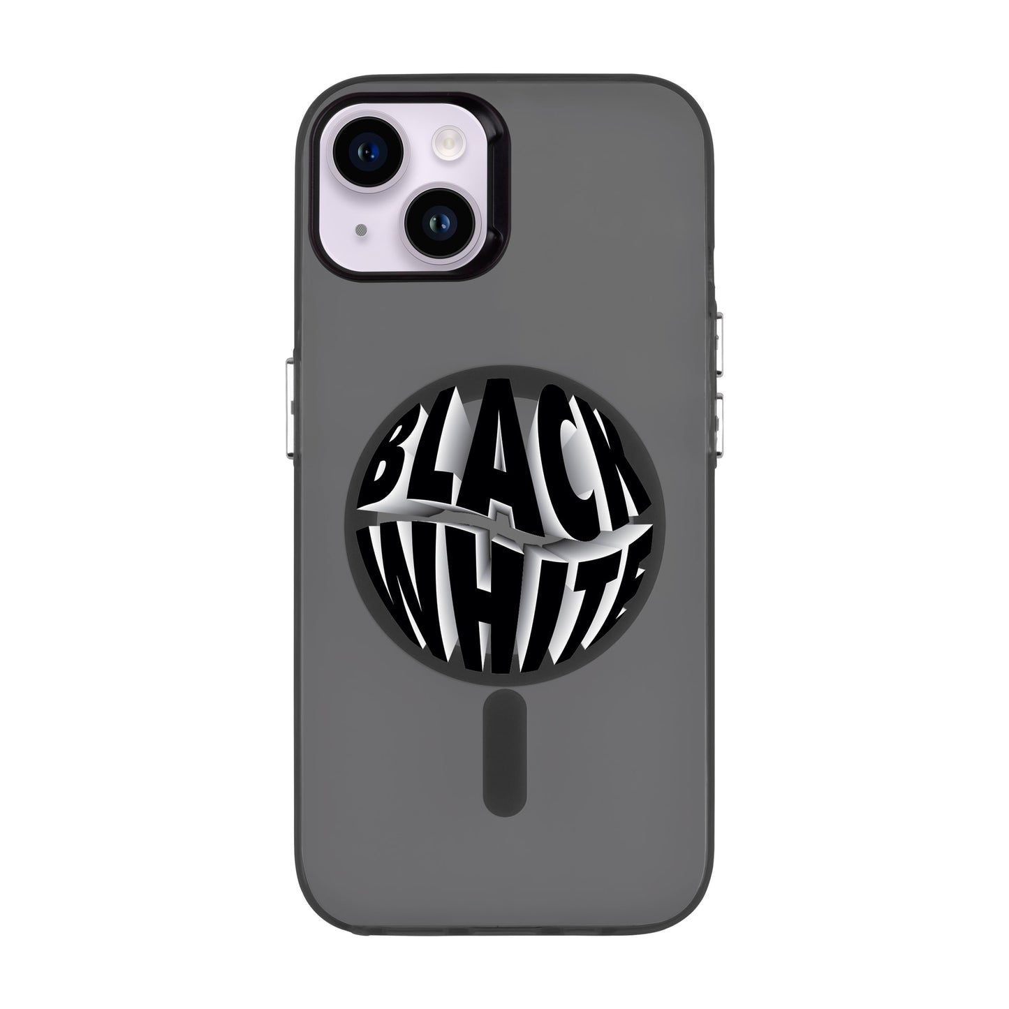 BLACK WHITE-iPhone 14 Plus Hold Kılıf MagSafe Özellikli