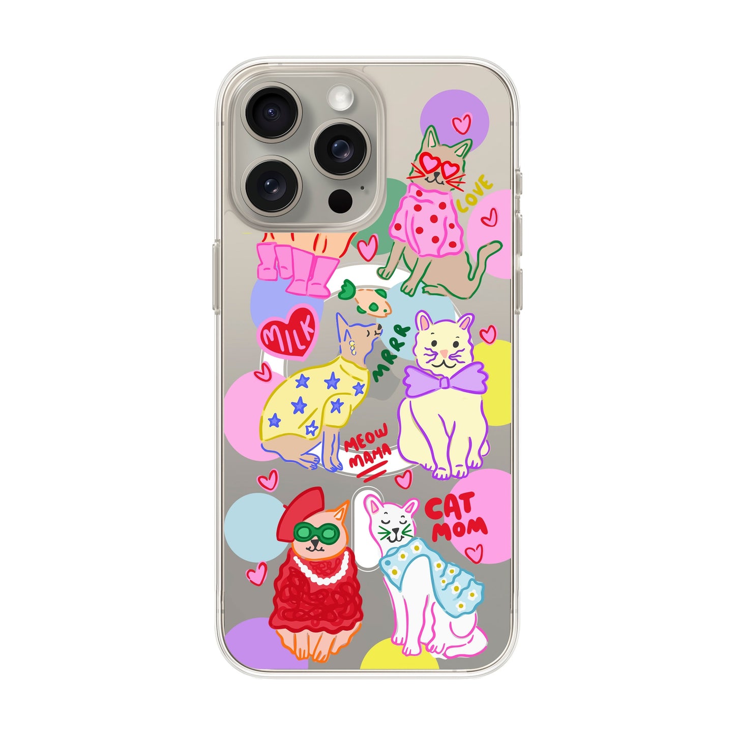 CAT MOM-iPhone 15 Pro Max Solid Kılıf MagSafe Özellikli