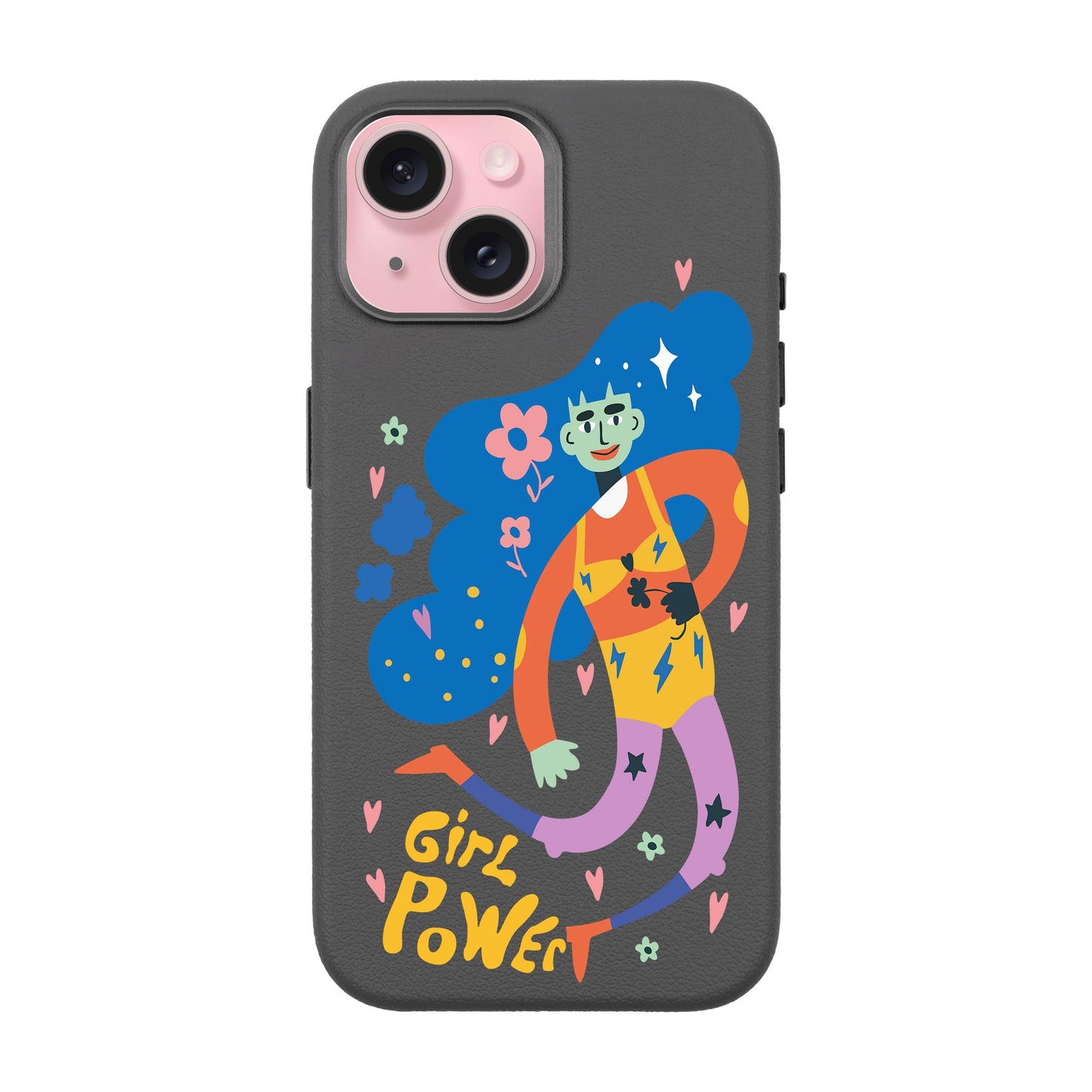 GIRL POWER-iPhone 15 Leather Premium Kılıf MagSafe Özellikli