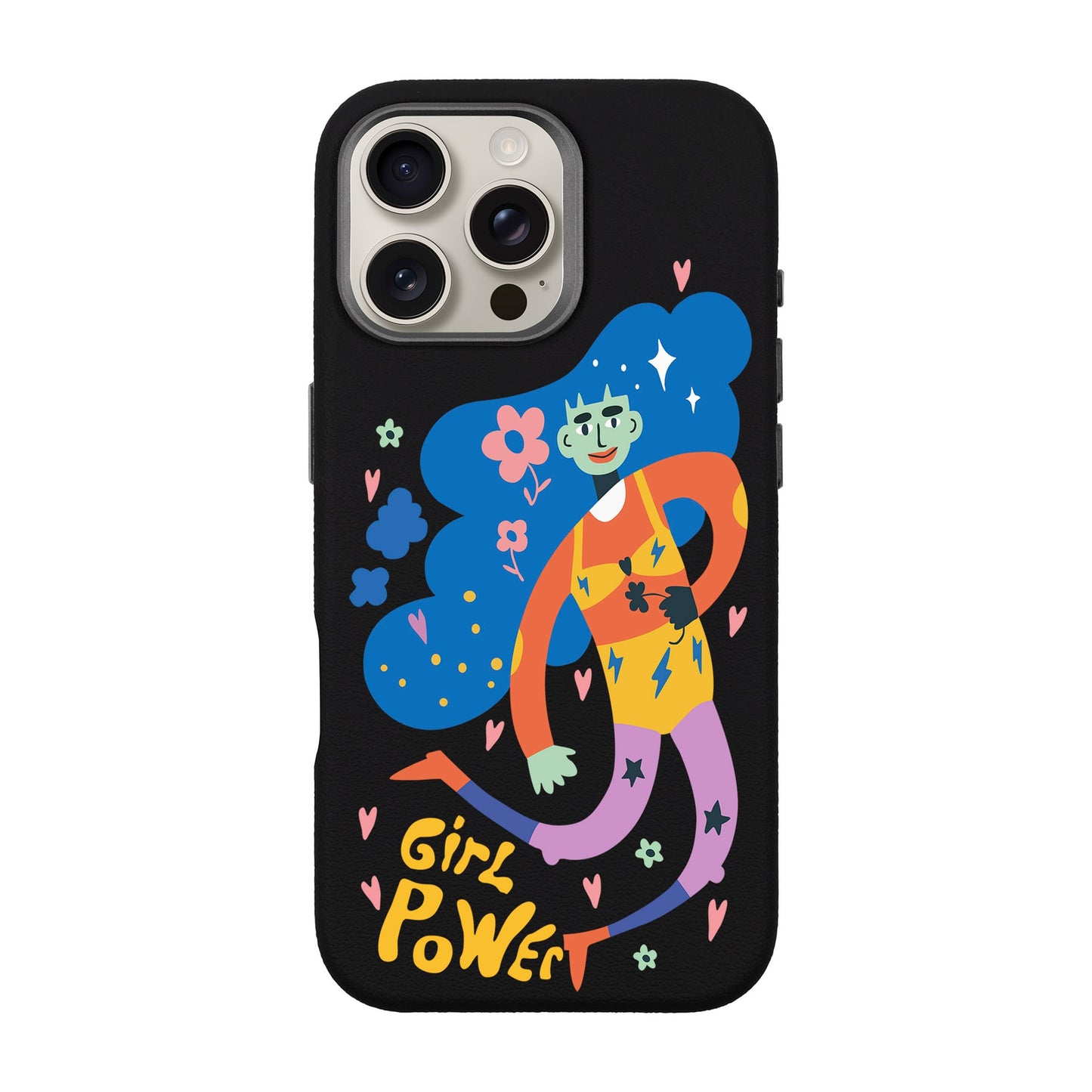 GIRL POWER-iPhone 16 Pro Max Leather Premium Kılıf MagSafe Özellikli