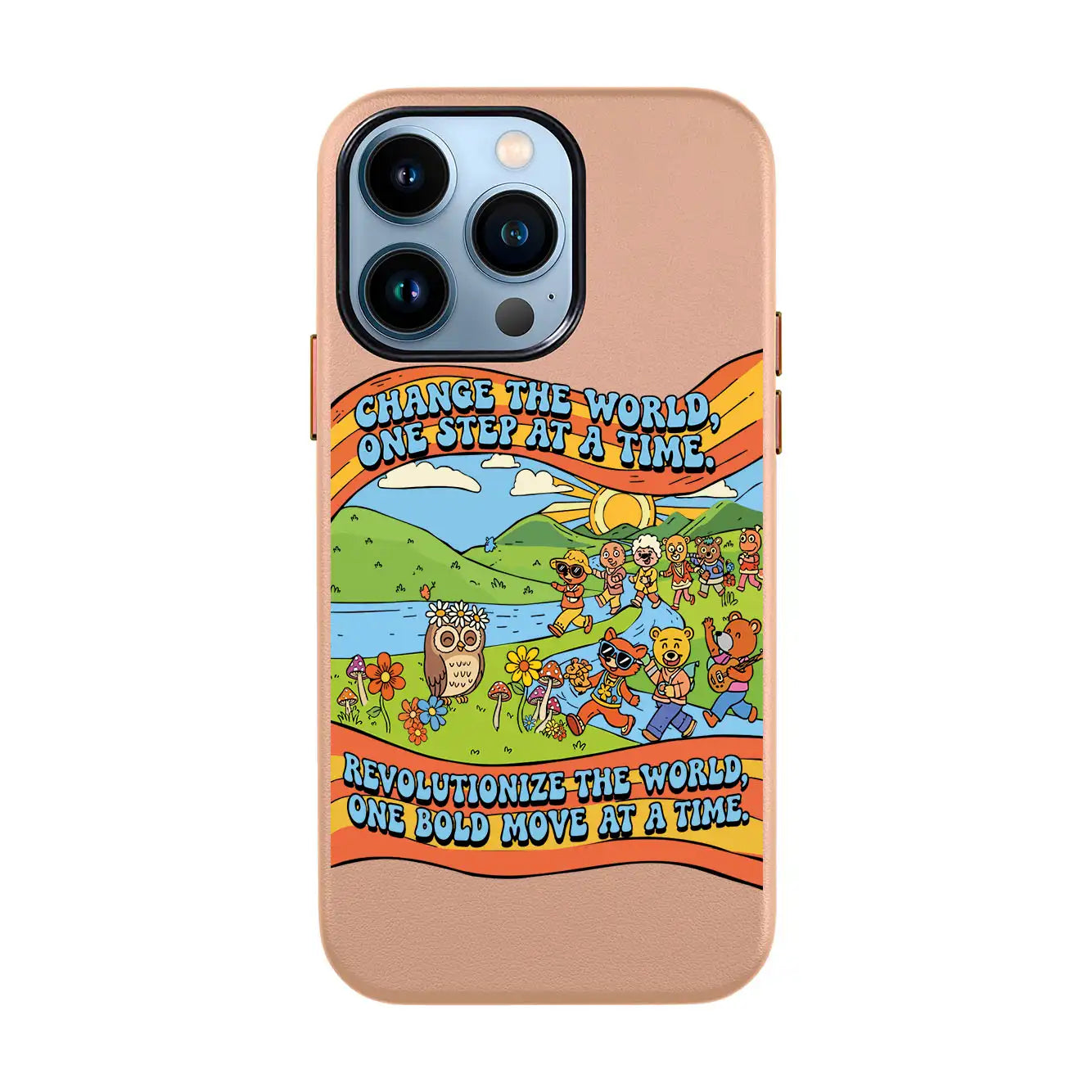 CHANGE THE WORLD-iPhone 13 Mini Leather Kılıf