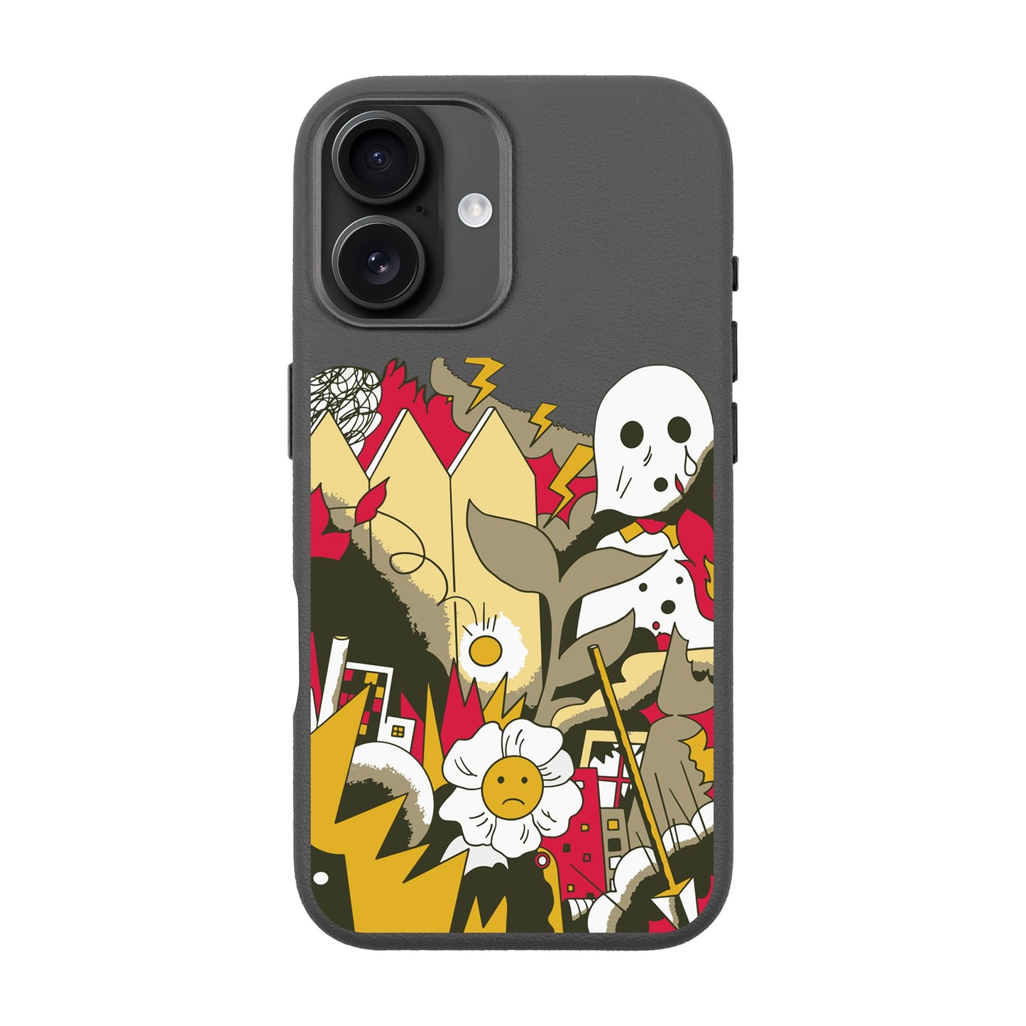 EVERYTHING IS BURNING-iPhone 16 Plus Leather Premium Kılıf MagSafe Özellikli