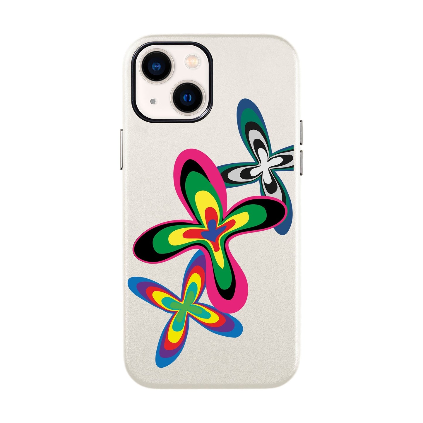 COLOR FLOWER-iPhone 14 Leather Kılıf