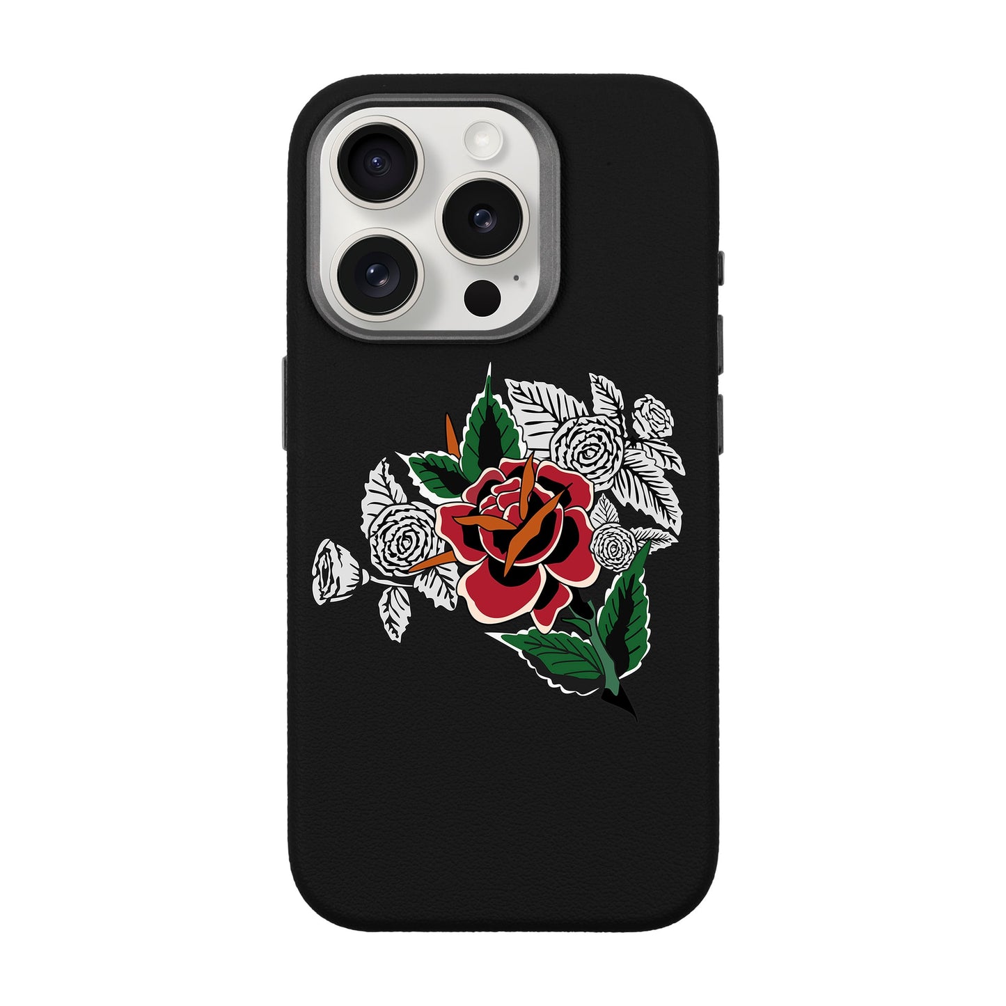 DRY ROSE-iPhone 15 Pro Leather Premium Kılıf MagSafe Özellikli