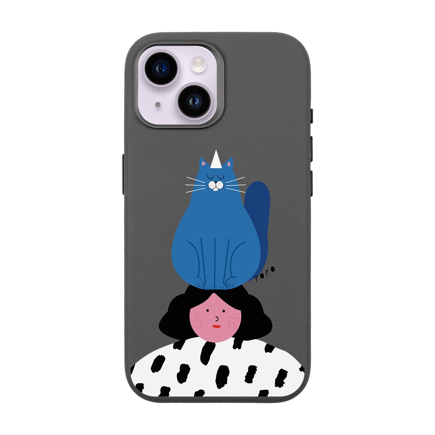 NAUGHTY CAT-iPhone 13 Leather Premium Kılıf MagSafe Özellikli