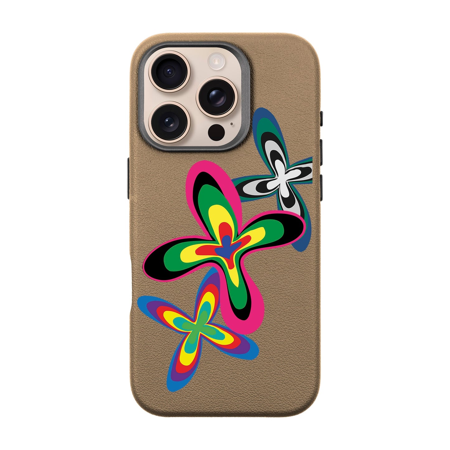 COLOR FLOWER-iPhone 16 Pro Leather Premium Kılıf MagSafe Özellikli