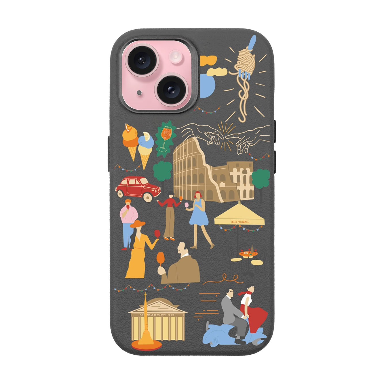 ROMA-iPhone 15 Leather Premium Kılıf MagSafe Özellikli