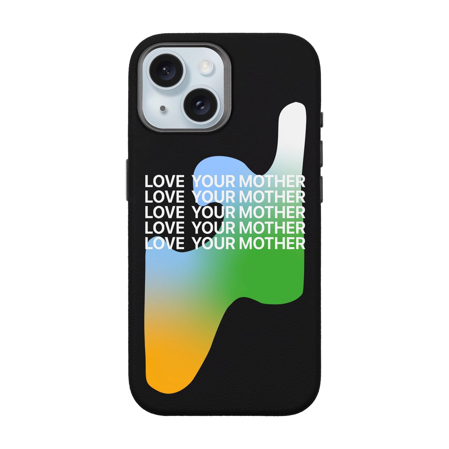 LOVE YOUR MOTHER-iPhone 15 Leather Premium Kılıf MagSafe Özellikli