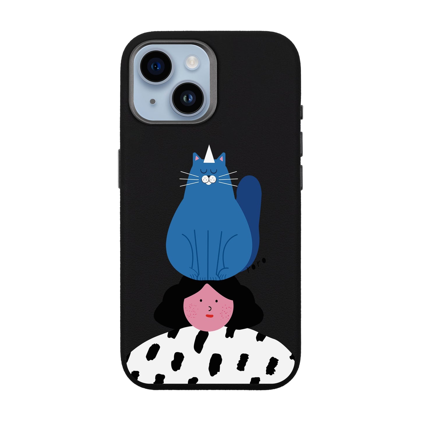 NAUGHTY CAT-iPhone 14 Leather Premium Kılıf MagSafe Özellikli