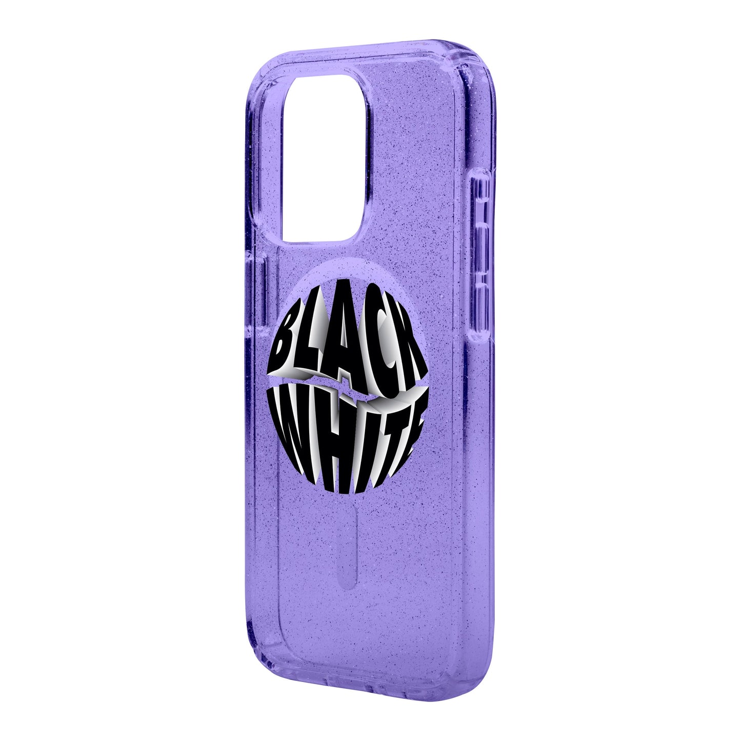 BLACK WHITE-iPhone 15 Pro Max Shiny Kılıf MagSafe Özellikli