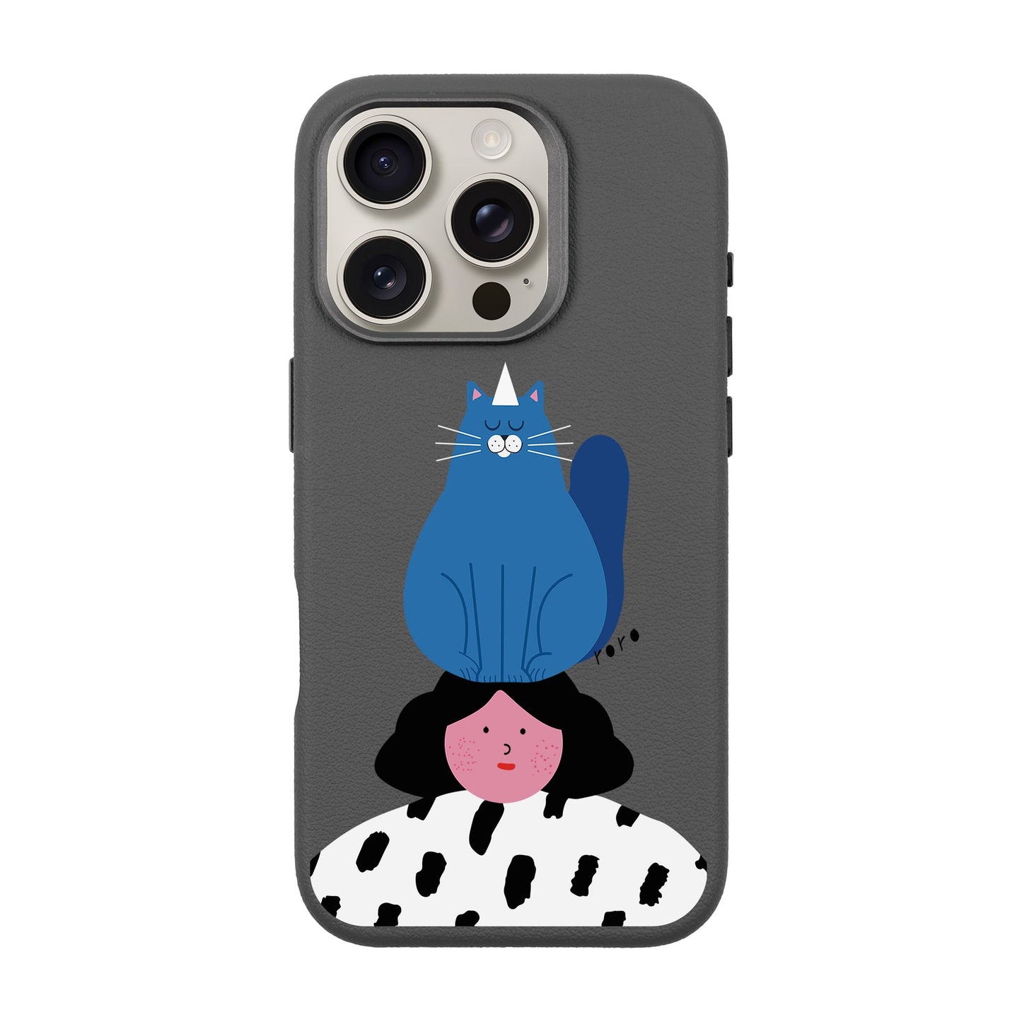 NAUGHTY CAT-iPhone 16 Pro Leather Premium Kılıf MagSafe Özellikli