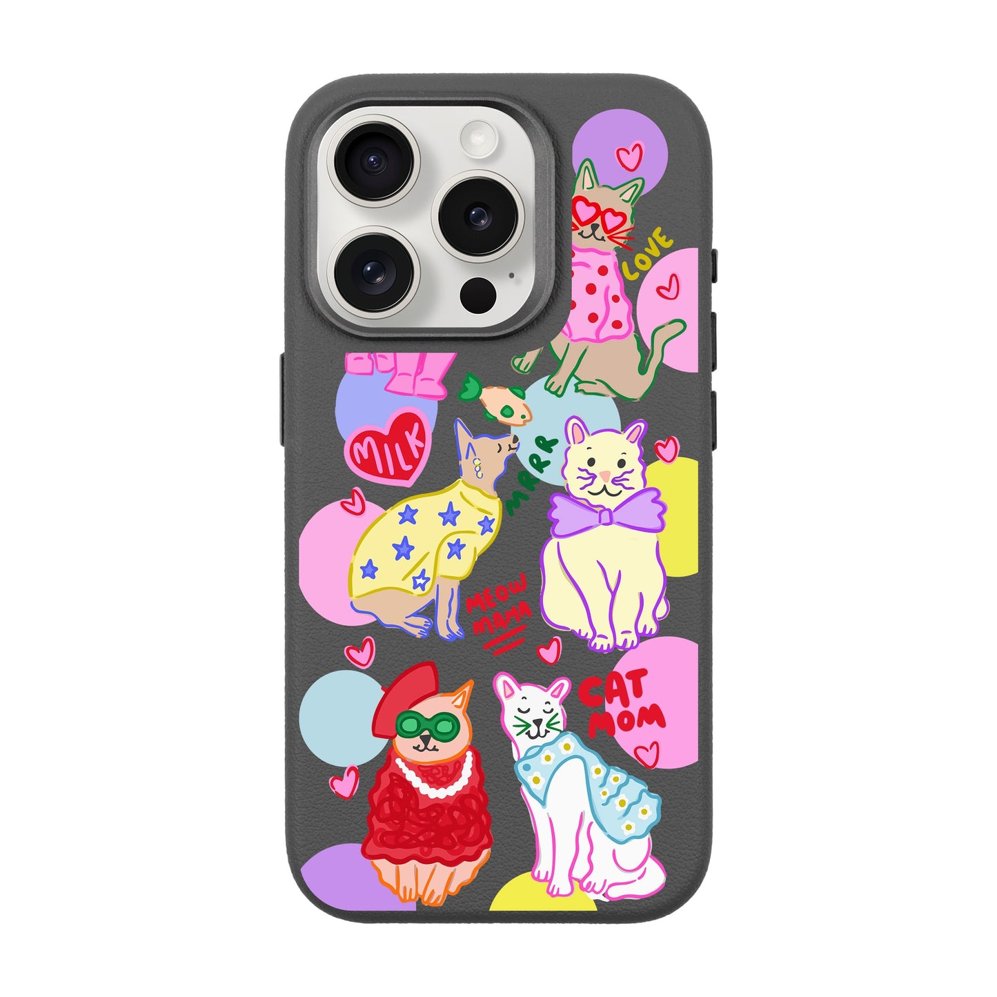 CAT MOM-iPhone 15 Pro Leather Premium Kılıf MagSafe Özellikli