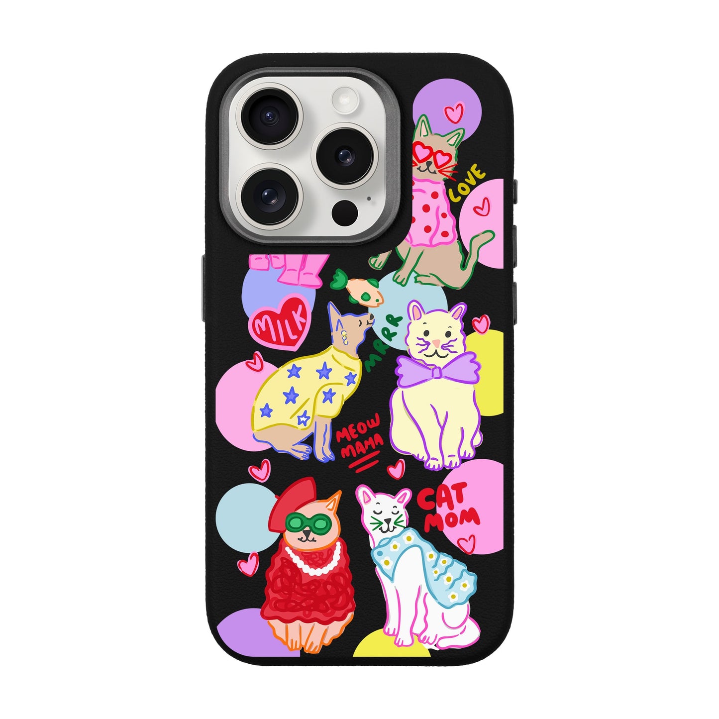 CAT MOM-iPhone 15 Pro Leather Premium Kılıf MagSafe Özellikli
