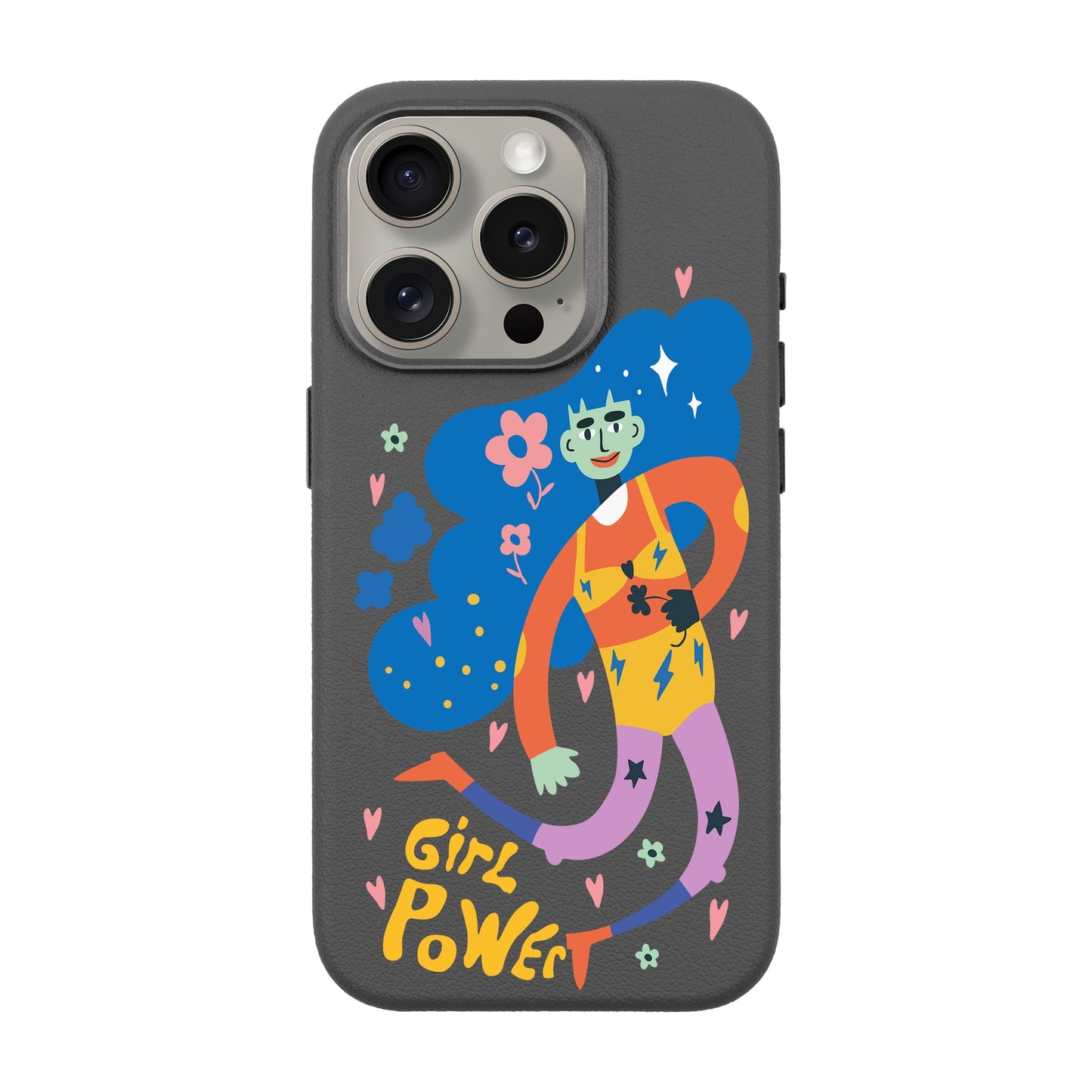 GIRL POWER-iPhone 15 Pro Leather Premium Kılıf MagSafe Özellikli