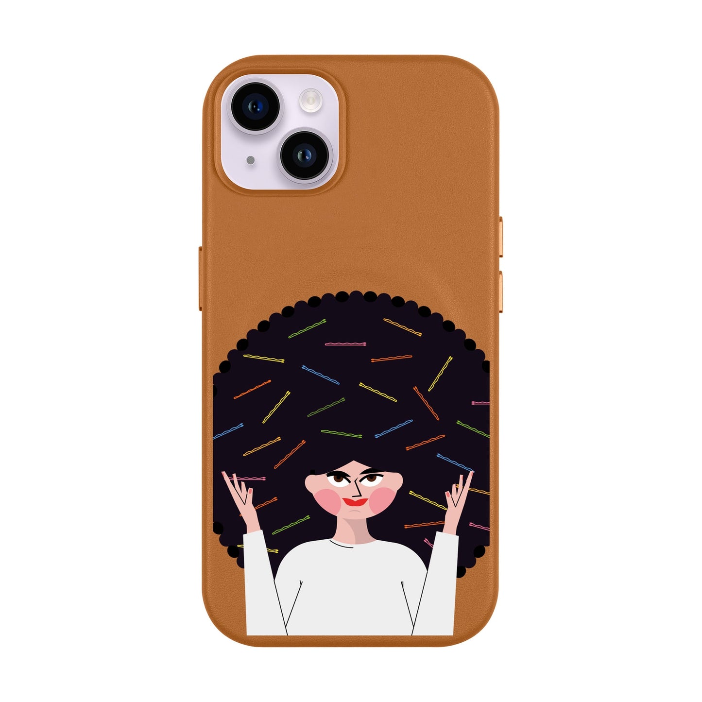 TANGLES OF HAPPINESS-iPhone 14 Plus Leather Kılıf MagSafe Özellikli