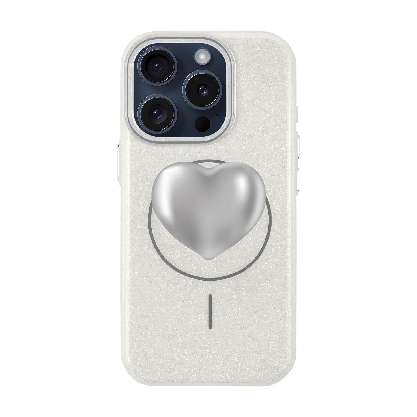 SILVER HEART-iPhone 15 Pro Radiant Kılıf MagSafe Özellikli