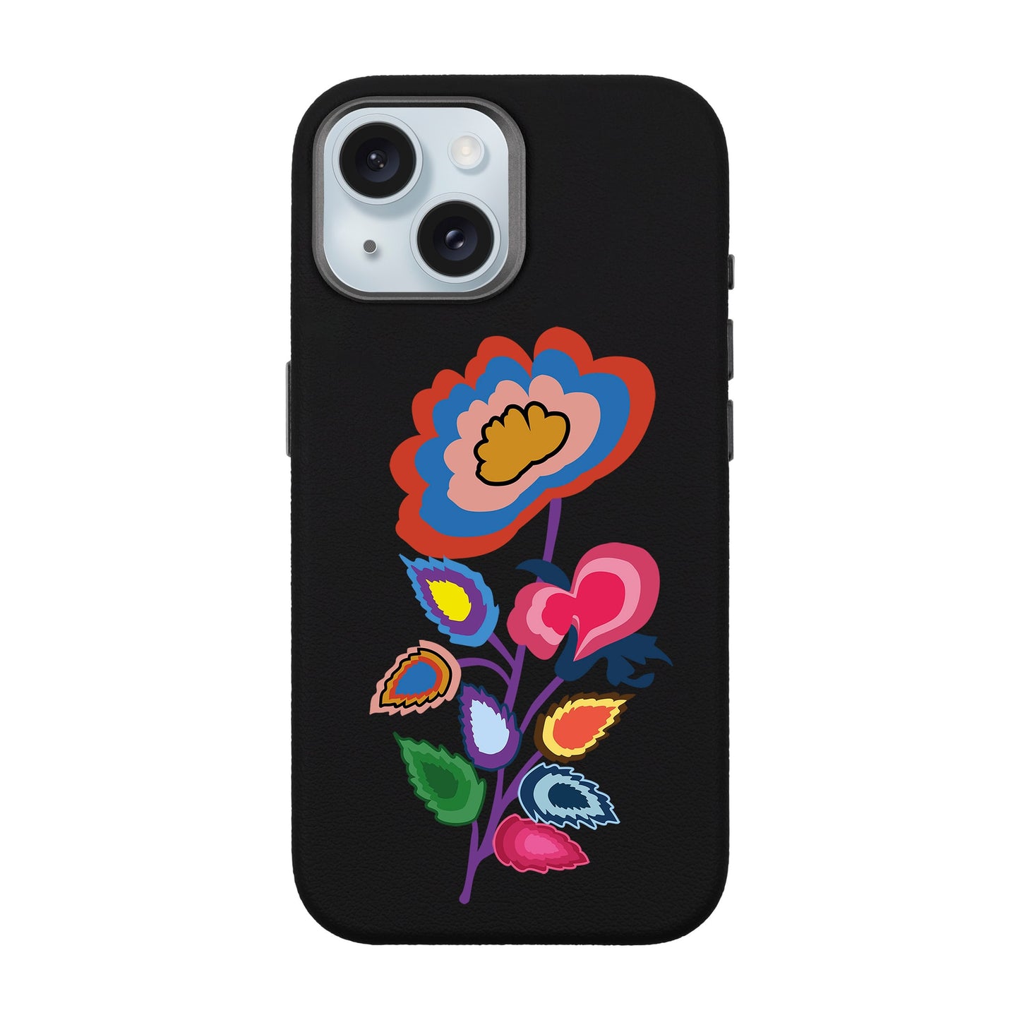 KNITTED FLOWER-iPhone 15 Leather Premium Kılıf MagSafe Özellikli