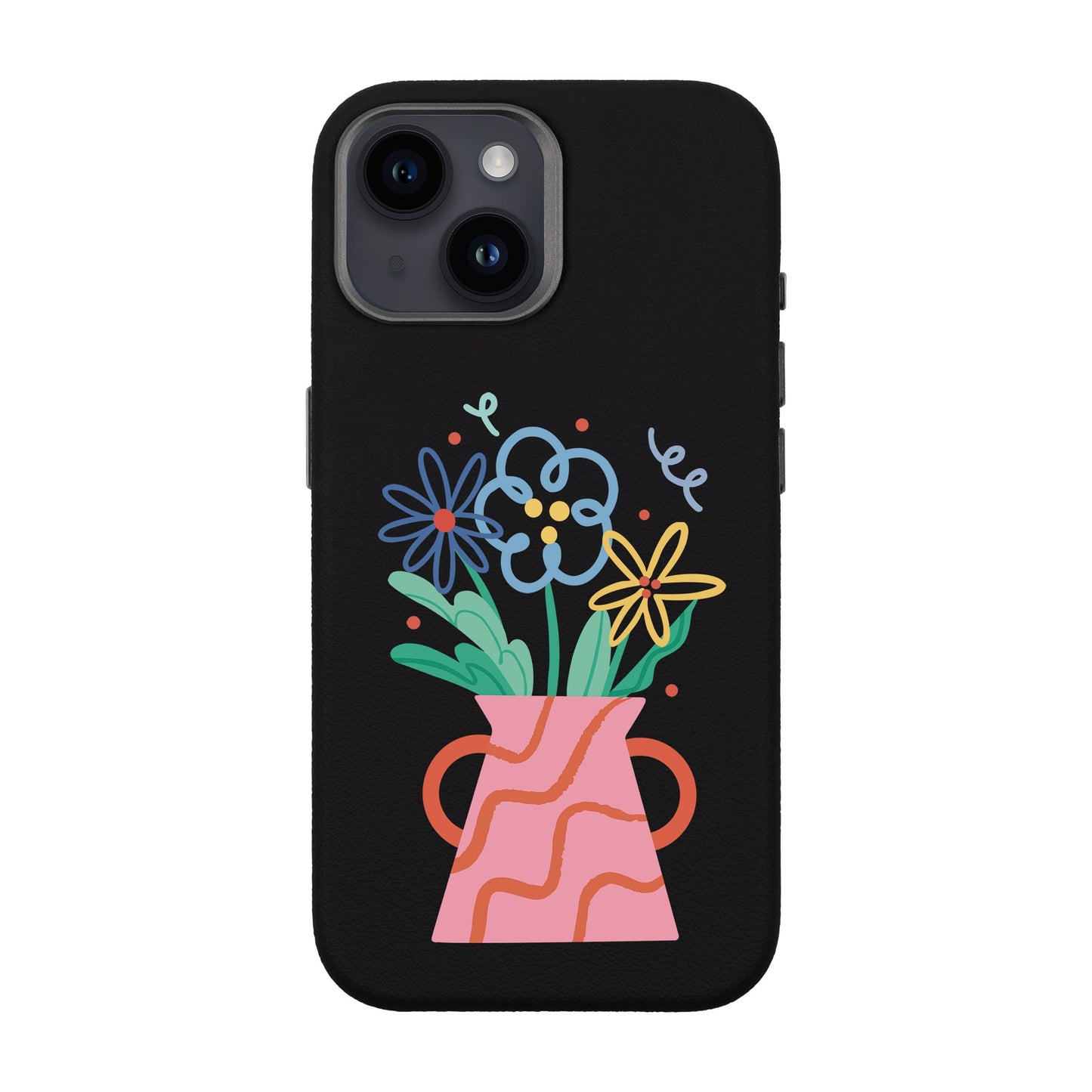 PINK VASE-iPhone 13 Leather Premium Kılıf MagSafe Özellikli