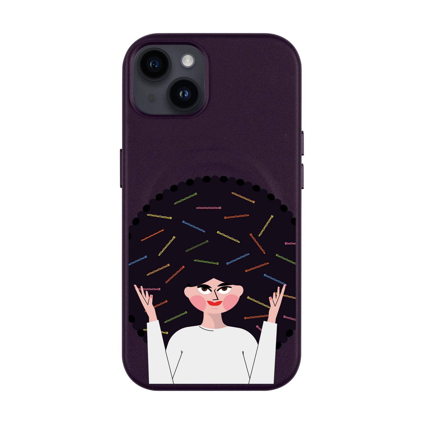 TANGLES OF HAPPINESS-iPhone 14 Plus Leather Kılıf MagSafe Özellikli