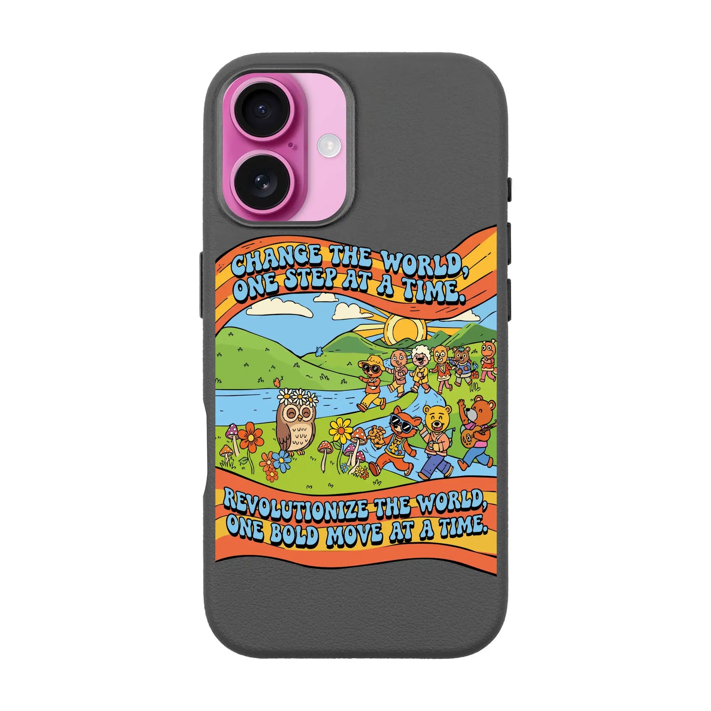 CHANGE THE WORLD-iPhone 16 Leather Premium Kılıf MagSafe Özellikli