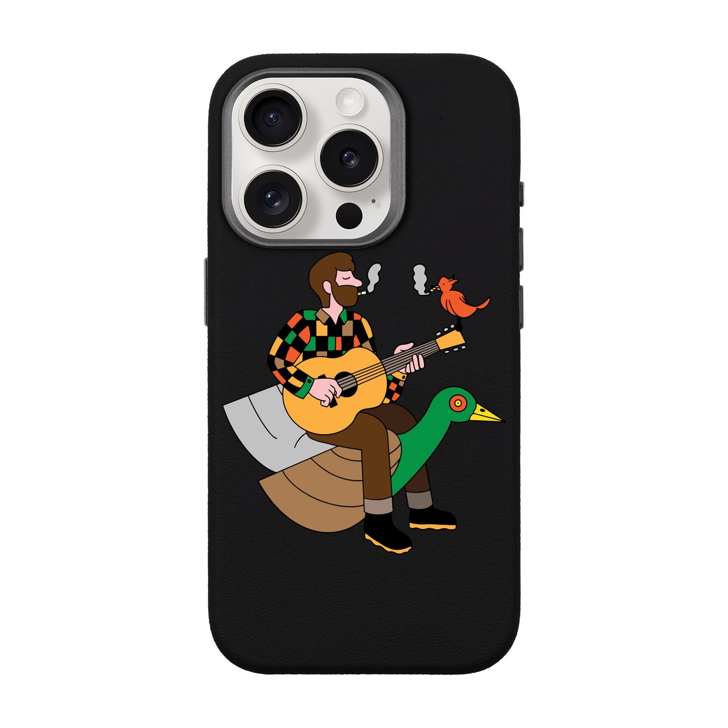 BIRDS OF A FEATHER-iPhone 15 Pro Leather Premium Kılıf MagSafe Özellikli