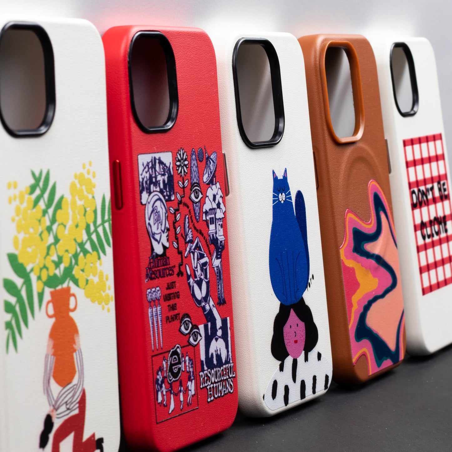 NAUGHTY CAT-iPhone 14 Leather Kılıf