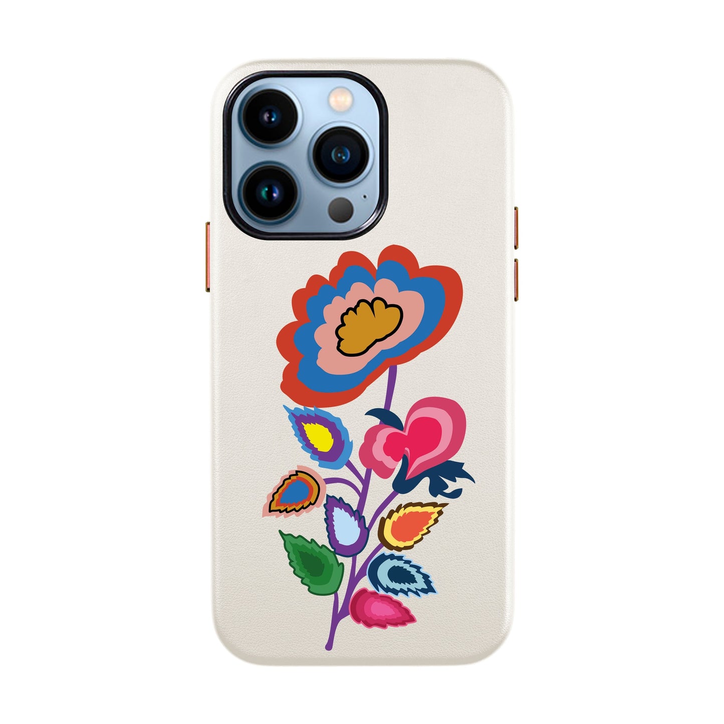 KNITTED FLOWER-iPhone 13 Pro Leather Kılıf