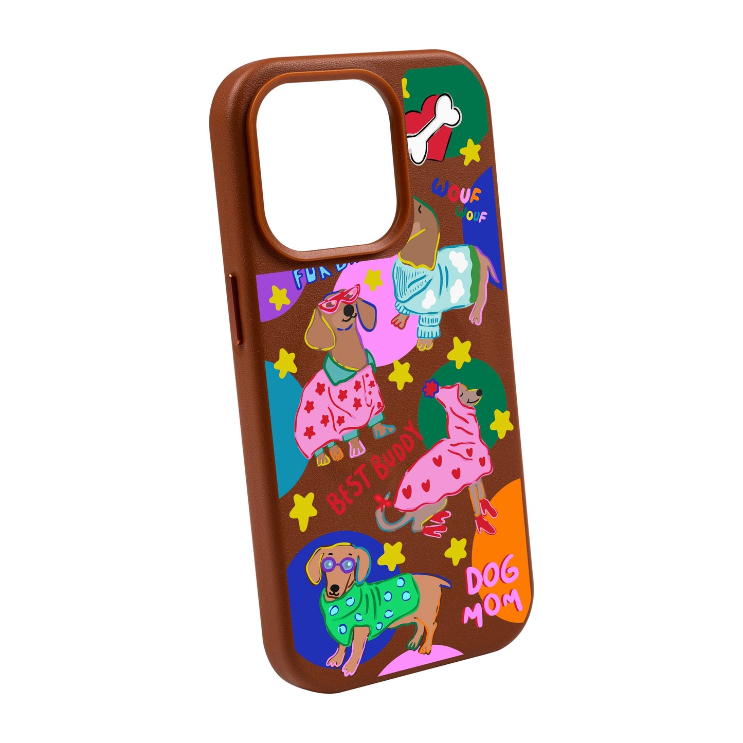 DOG MOM-iPhone 13 Leather Kılıf MagSafe Özellikli