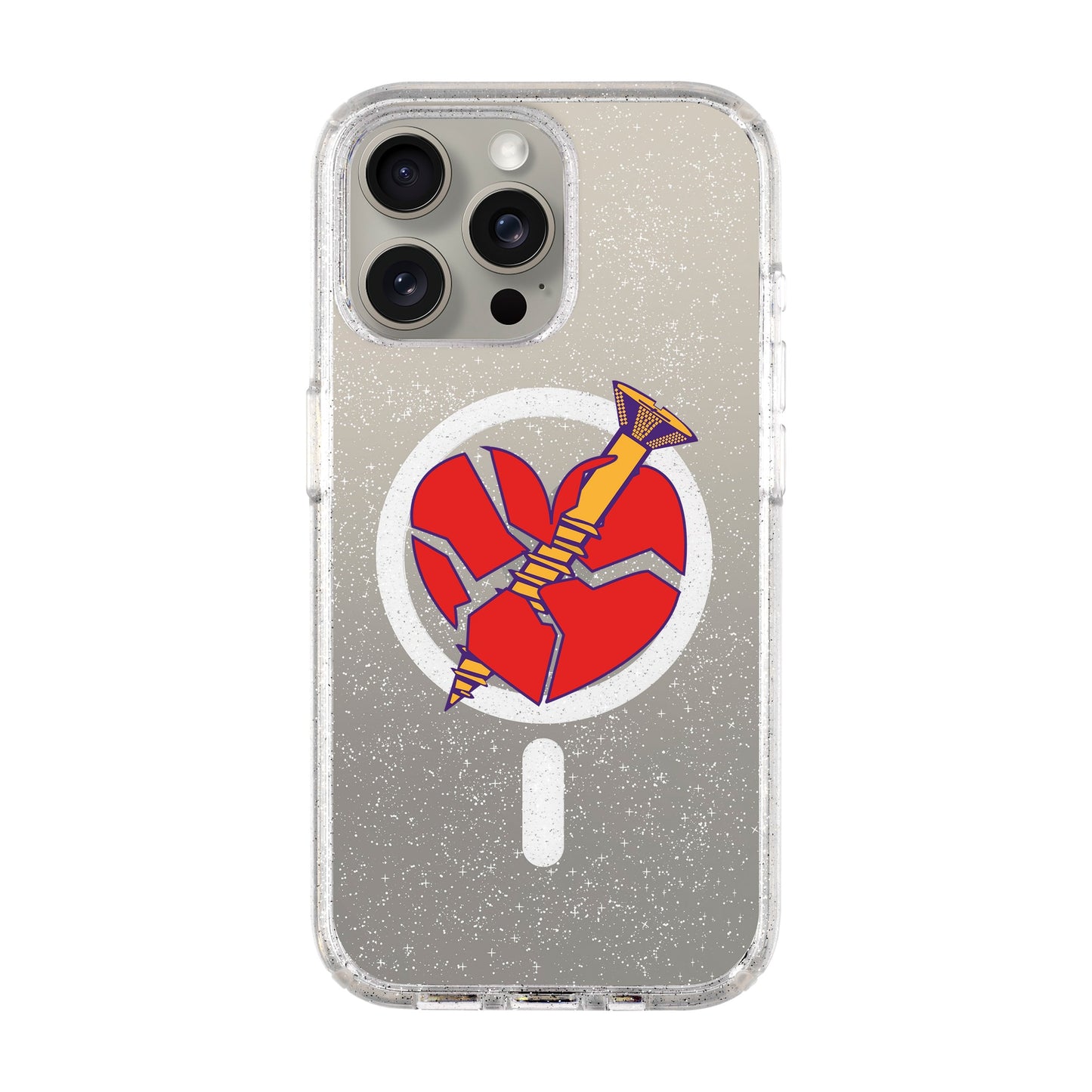 BROKEN HEART-iPhone 15 Pro Max Shiny Kılıf MagSafe Özellikli