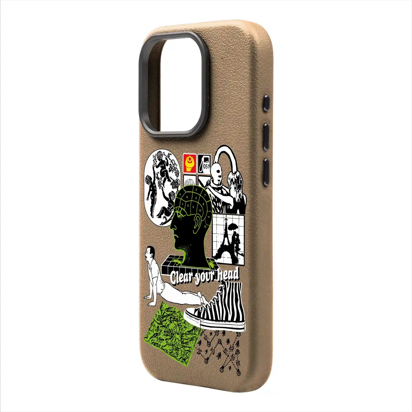 CLEAR YOUR HEAD-iPhone 16 Pro Max Leather Premium Kılıf MagSafe Özellikli