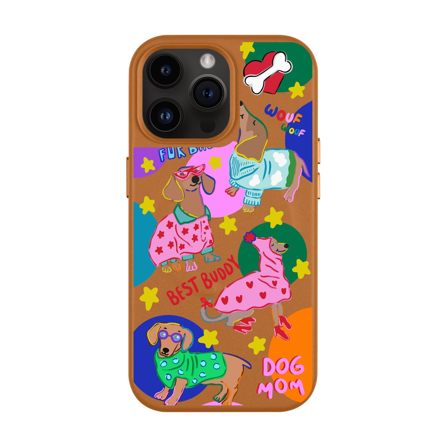 DOG MOM-iPhone 14 Pro Max Leather Kılıf MagSafe Özellikli