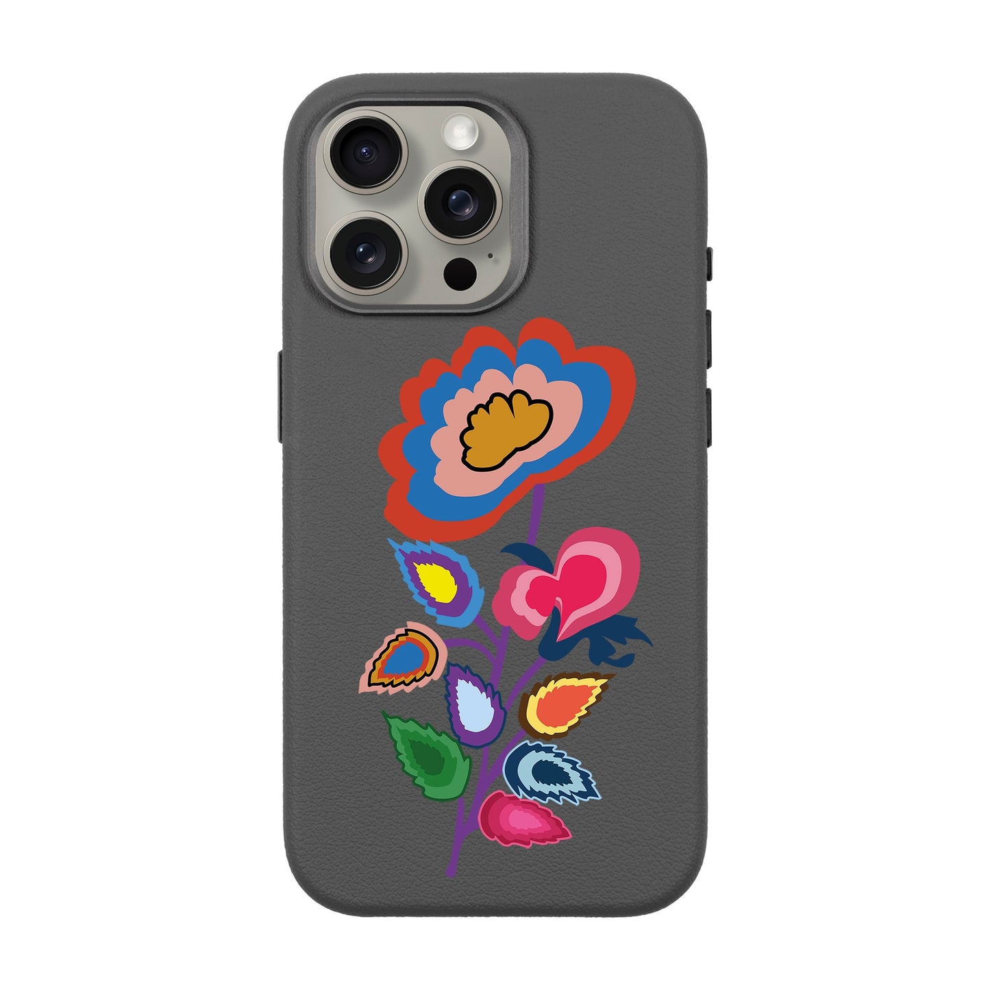 KNITTED FLOWER-iPhone 15 Pro Max Leather Premium Kılıf MagSafe Özellikli