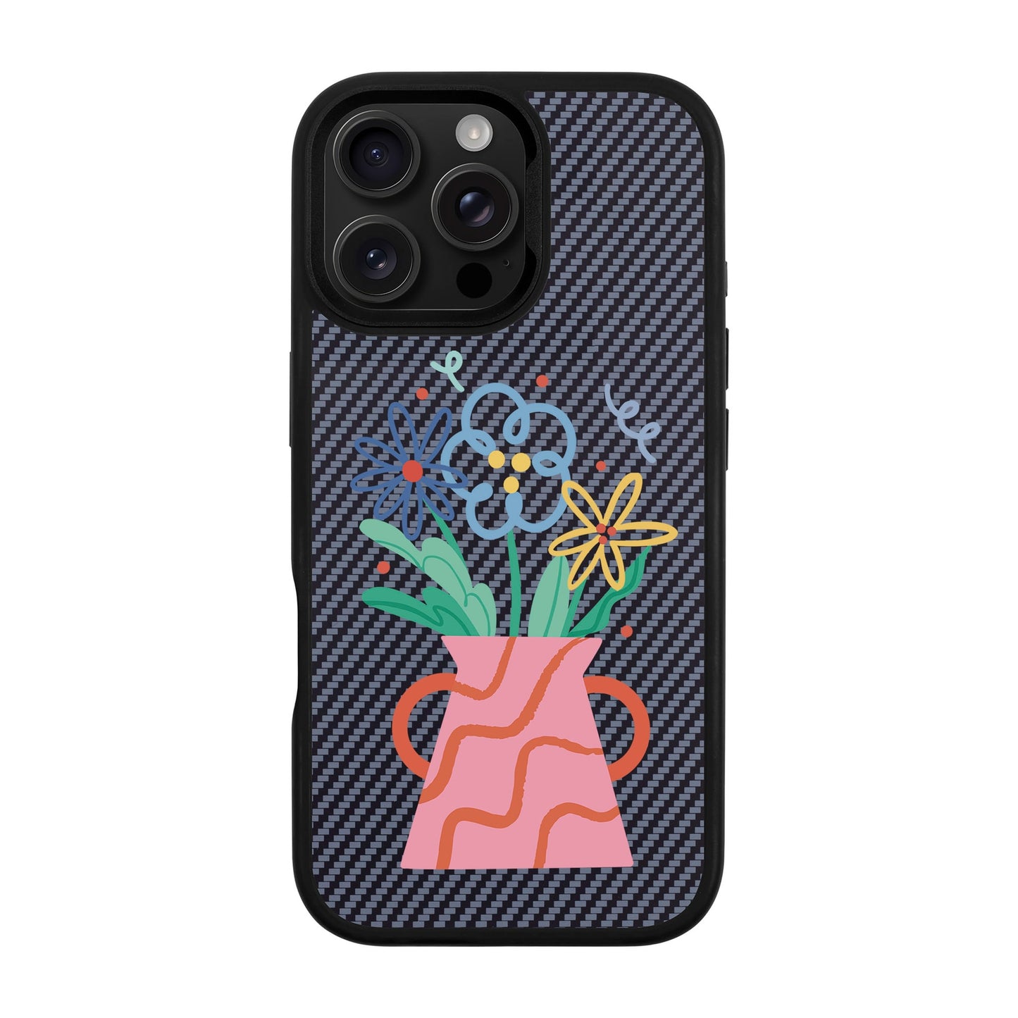 PINK VASE-iPhone 16 Pro Max Plaid Kılıf MagSafe Özellikli