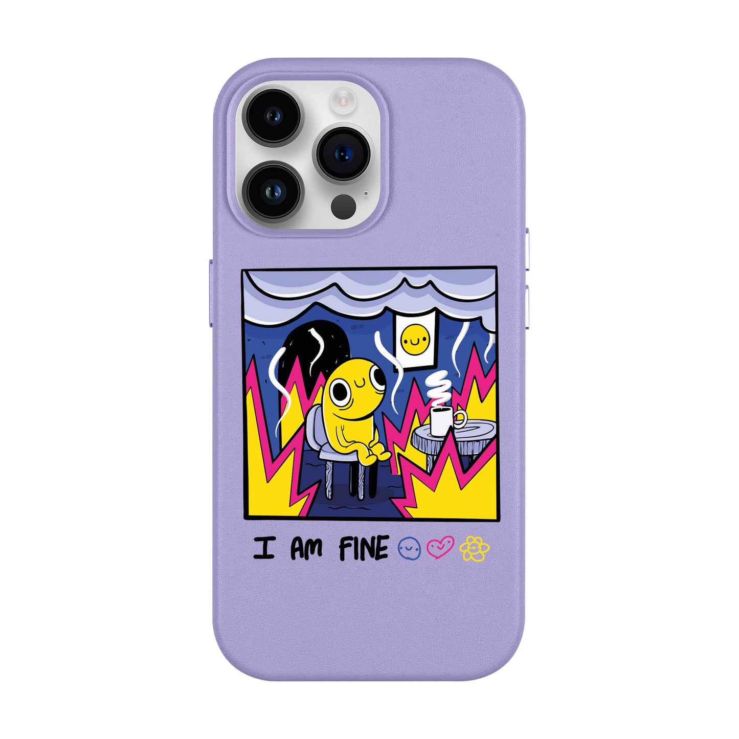 I AM FINE-iPhone 14 Pro Max Leather Kılıf MagSafe Özellikli