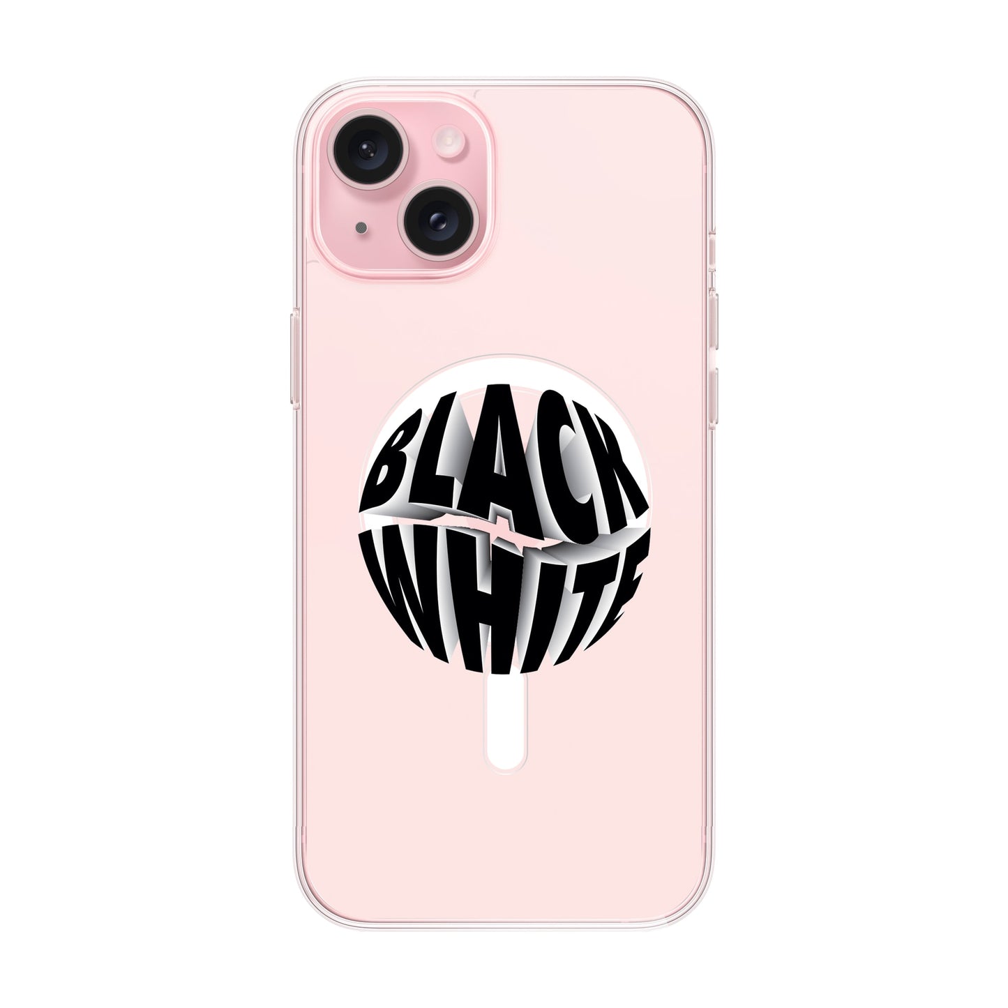 BLACK WHITE-iPhone 15 Plus Solid Kılıf MagSafe Özellikli