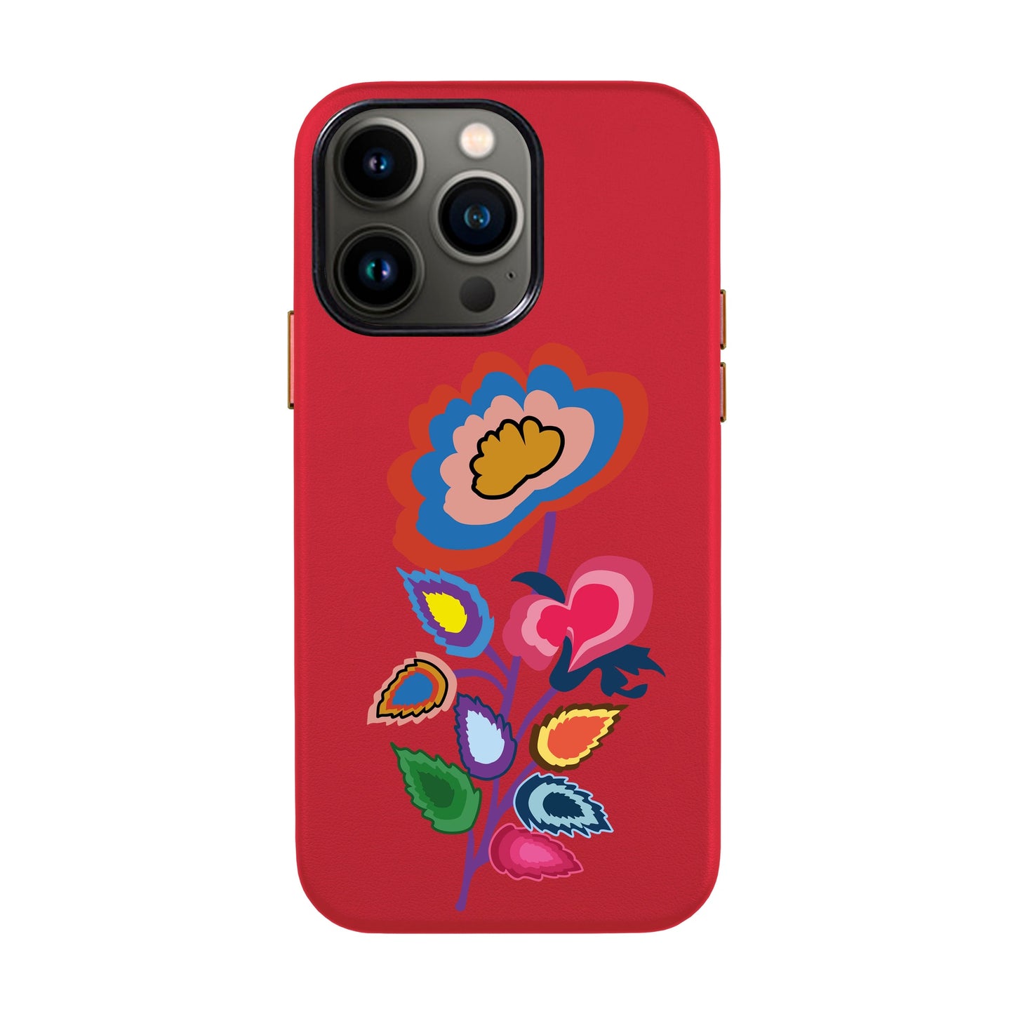KNITTED FLOWER-iPhone 13 Pro Leather Kılıf