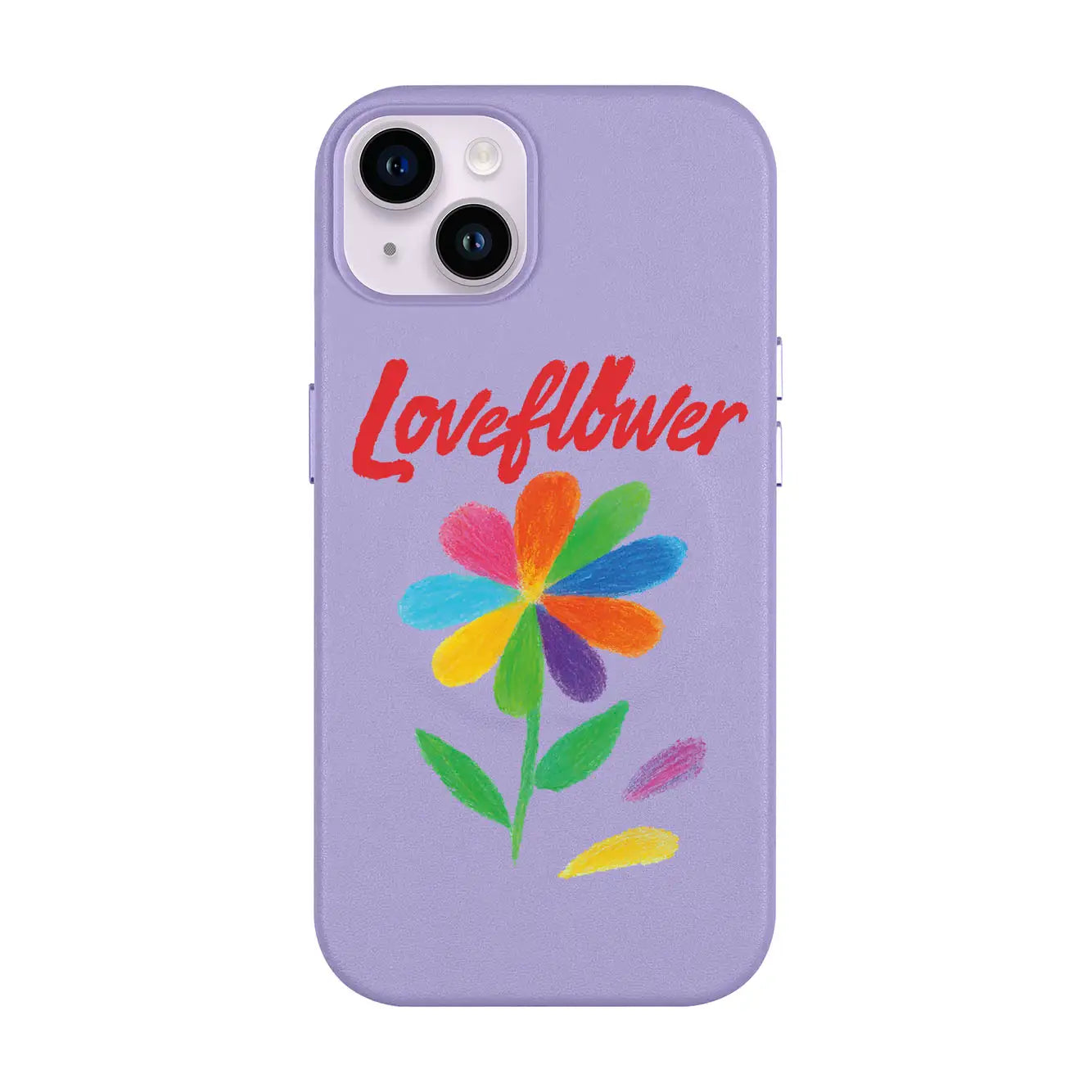 LOVE FLOWER-iPhone 14 Plus Leather Kılıf MagSafe Özellikli