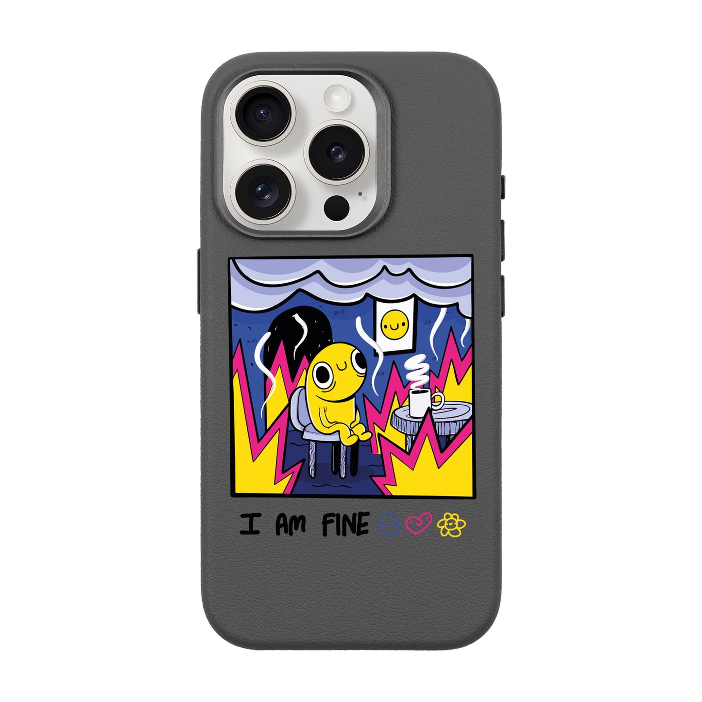 I AM FINE-iPhone 15 Pro Leather Premium Kılıf MagSafe Özellikli