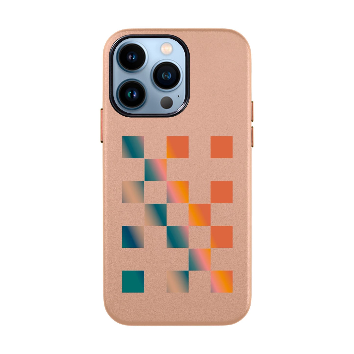 GRADIENT CHECKMATE-iPhone 13 Pro Leather Kılıf